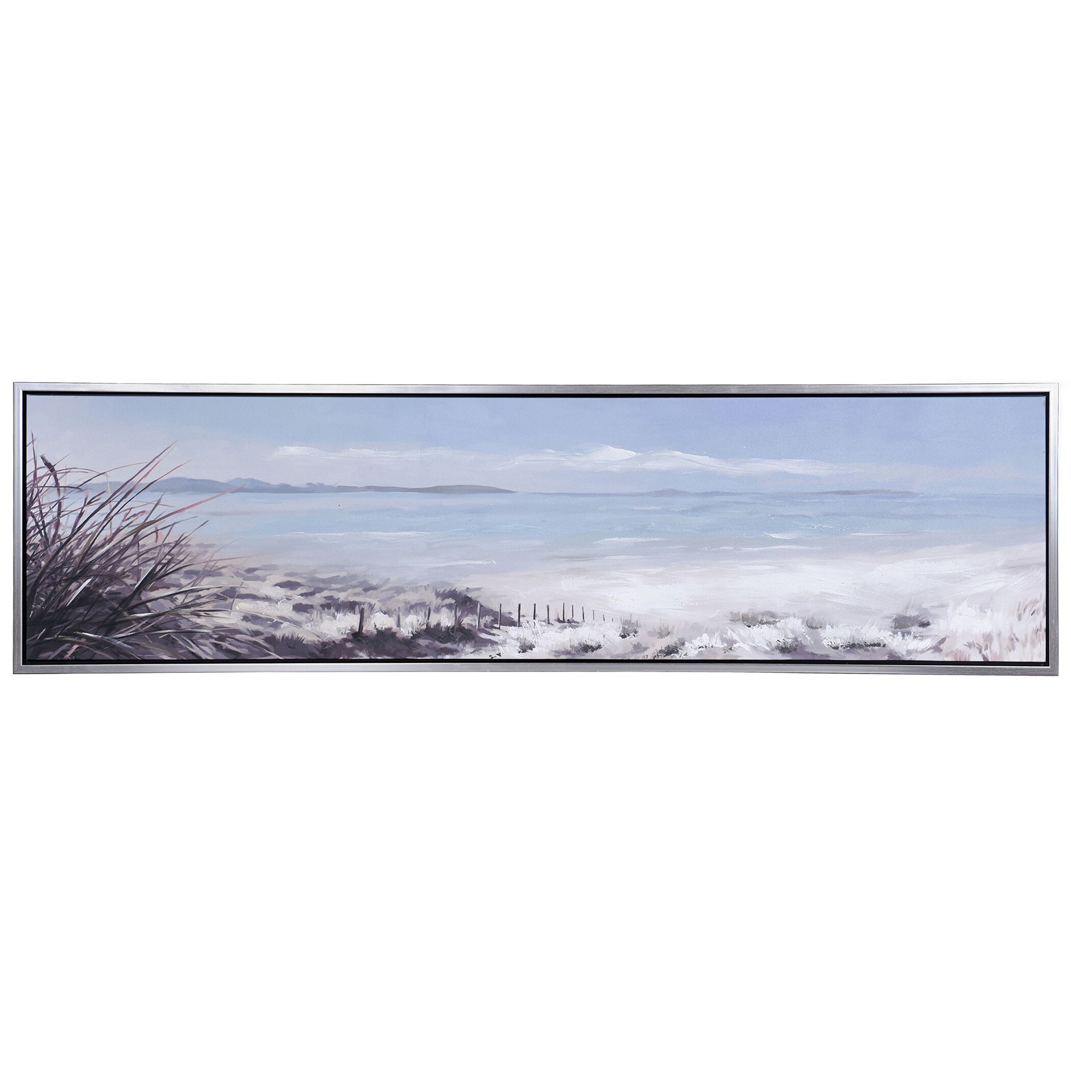 StyleCraft Home Collection WI33962DS Silver Framed 20-in H x 72-in W Coastal Print on Canvas