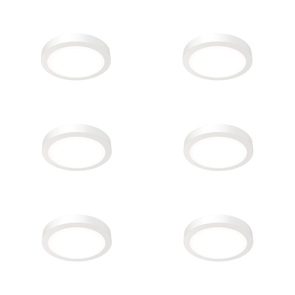 Juno JSBC6INSWW2WLCP6MW Contractor Select JSBC 7.25-in Matte White Integrated LED Flush Mount Light 6 -Pack