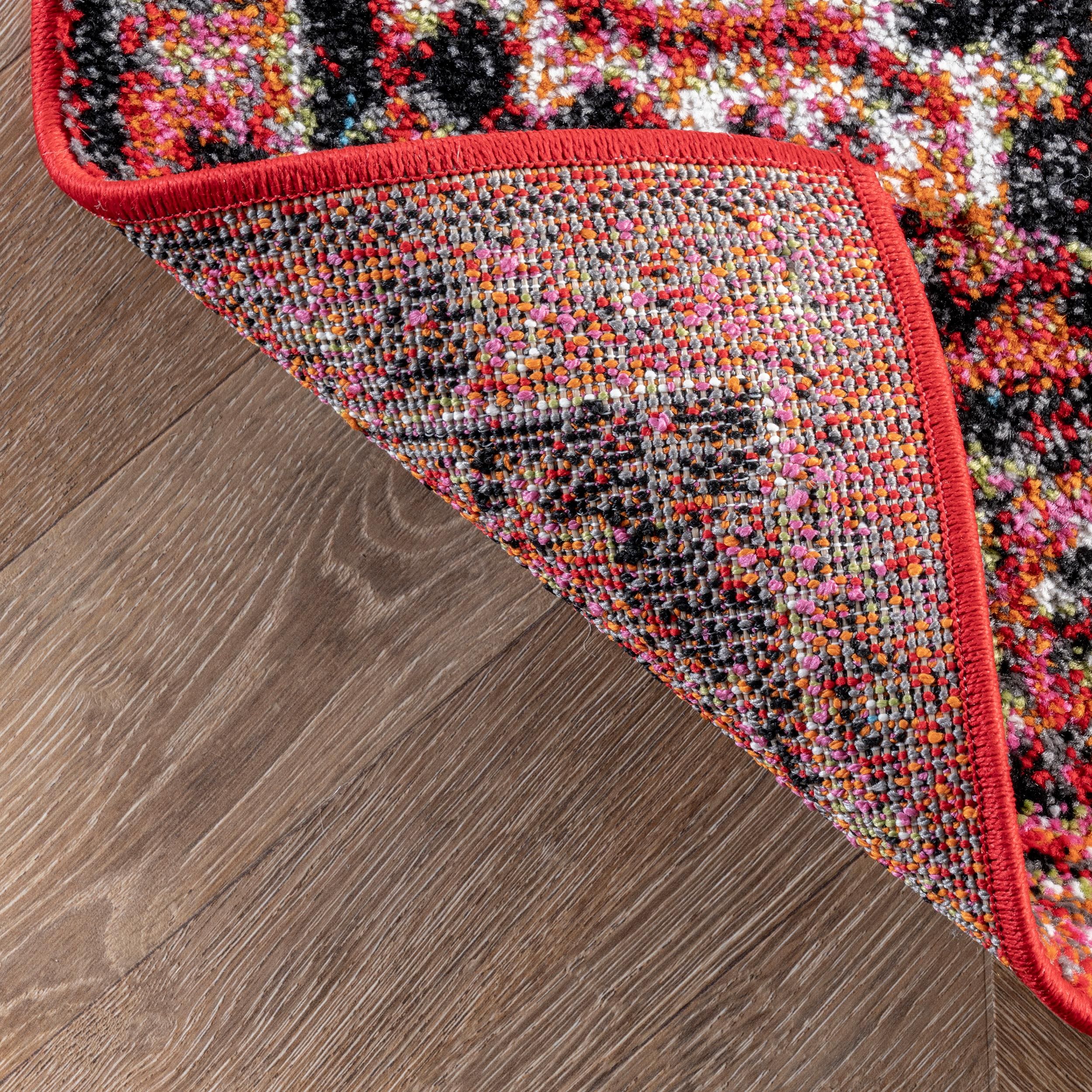 Patrice Emblem Orange Synthetic 3' x 5' Indoor/Outdoor Rug
