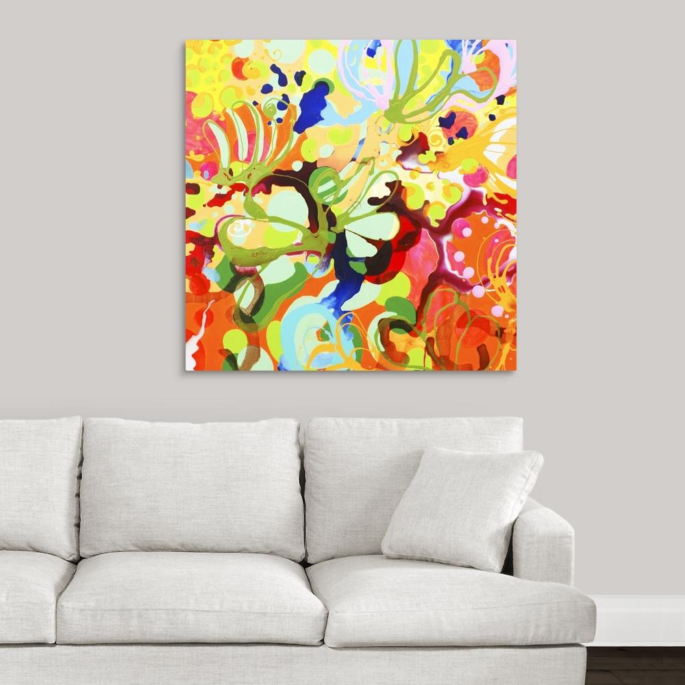 GreatBigCanvas 36-in H x 36-in W Abstract Print on Canvas in the Wall ...