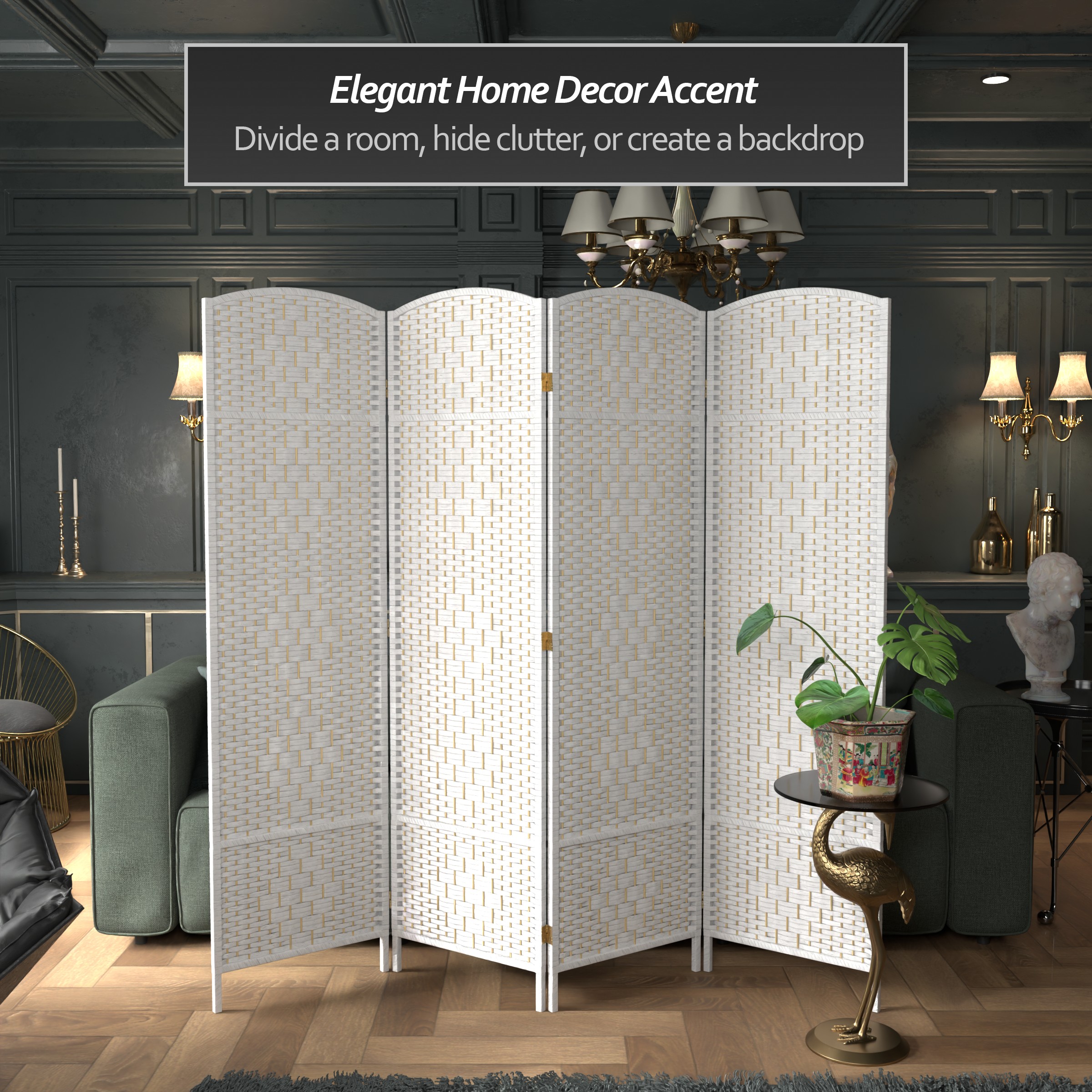 Red Lantern FB-OPDMND-4P-WHT Indoor-Privacy-Screens - View #2