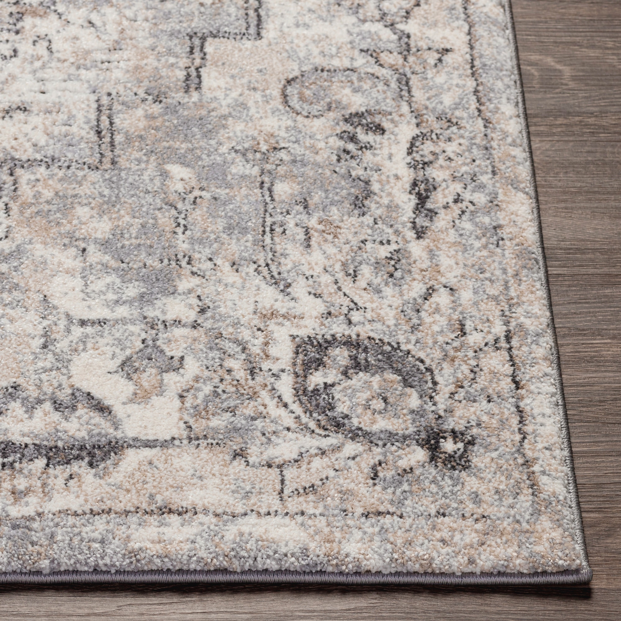 Luxurious Gray Tuscany 6'9" x 9'6" High Pile Area Rug