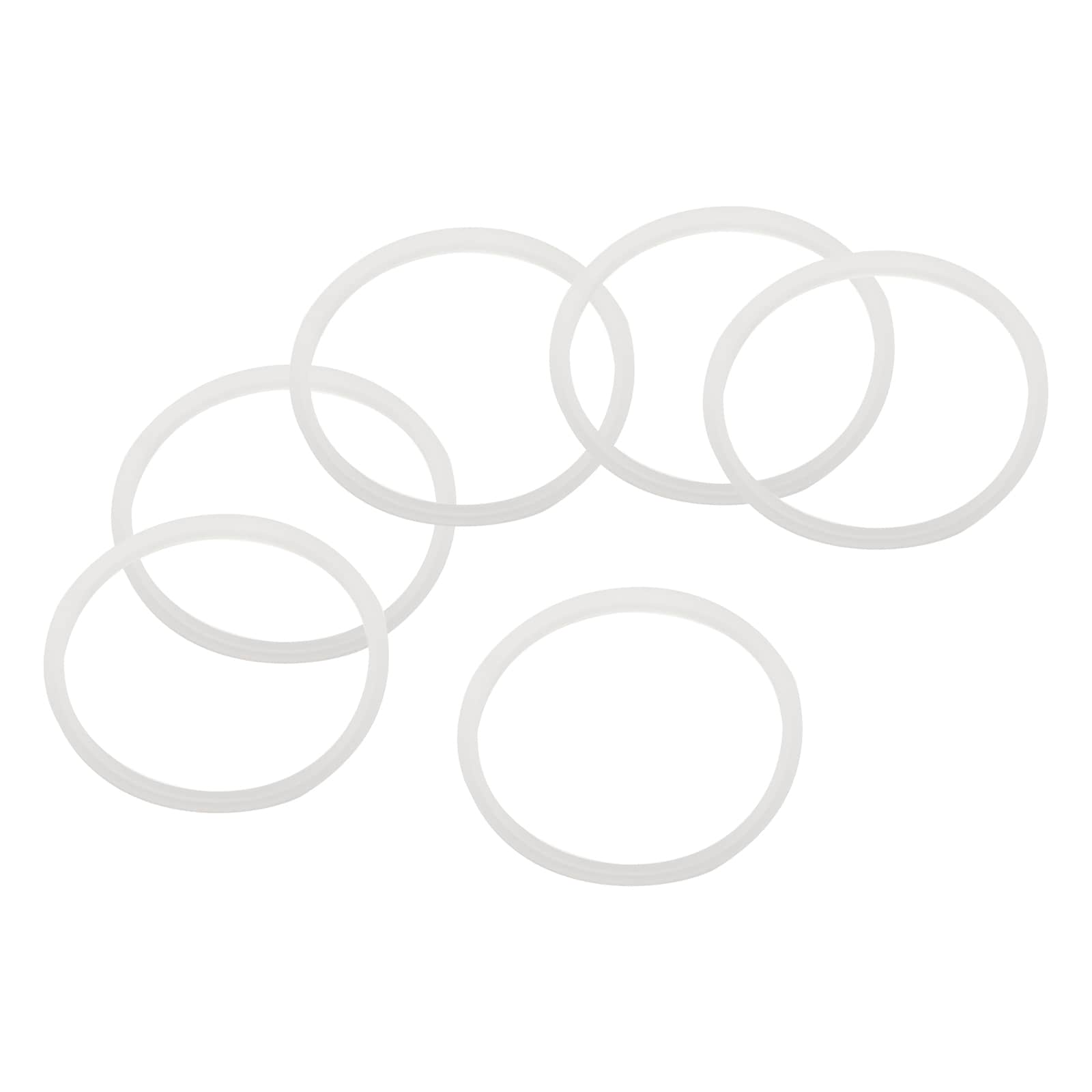 Unique Bargains 40oz Replacement Rubber Lid Seals 6pcs 2.8 Inch Diameter O Shaped Resealable Lid Gaskets for Stainless Steel Insulated Tumbler Mugs Cups Vacuum White