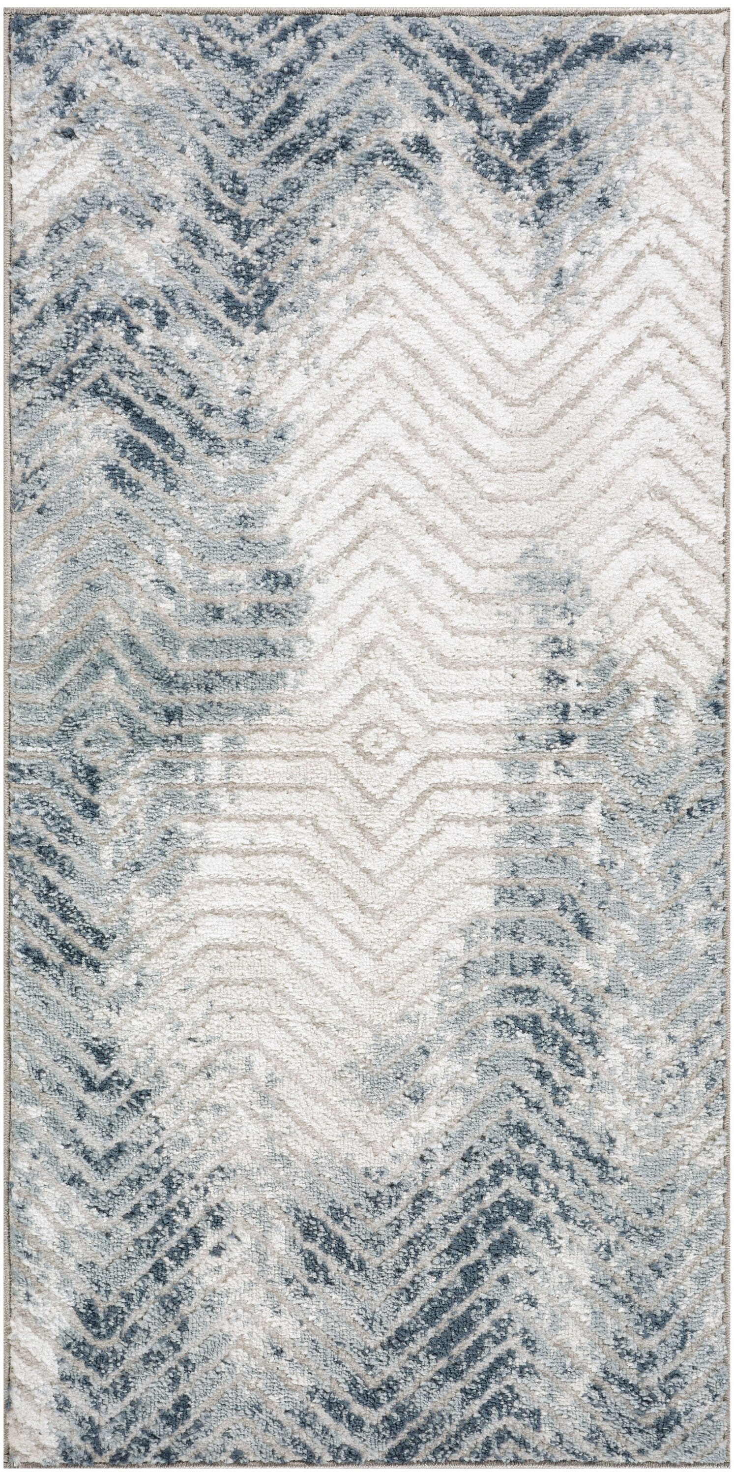  Home Dekor 2 x 4 ft Grey Navy Indoor Area Rug