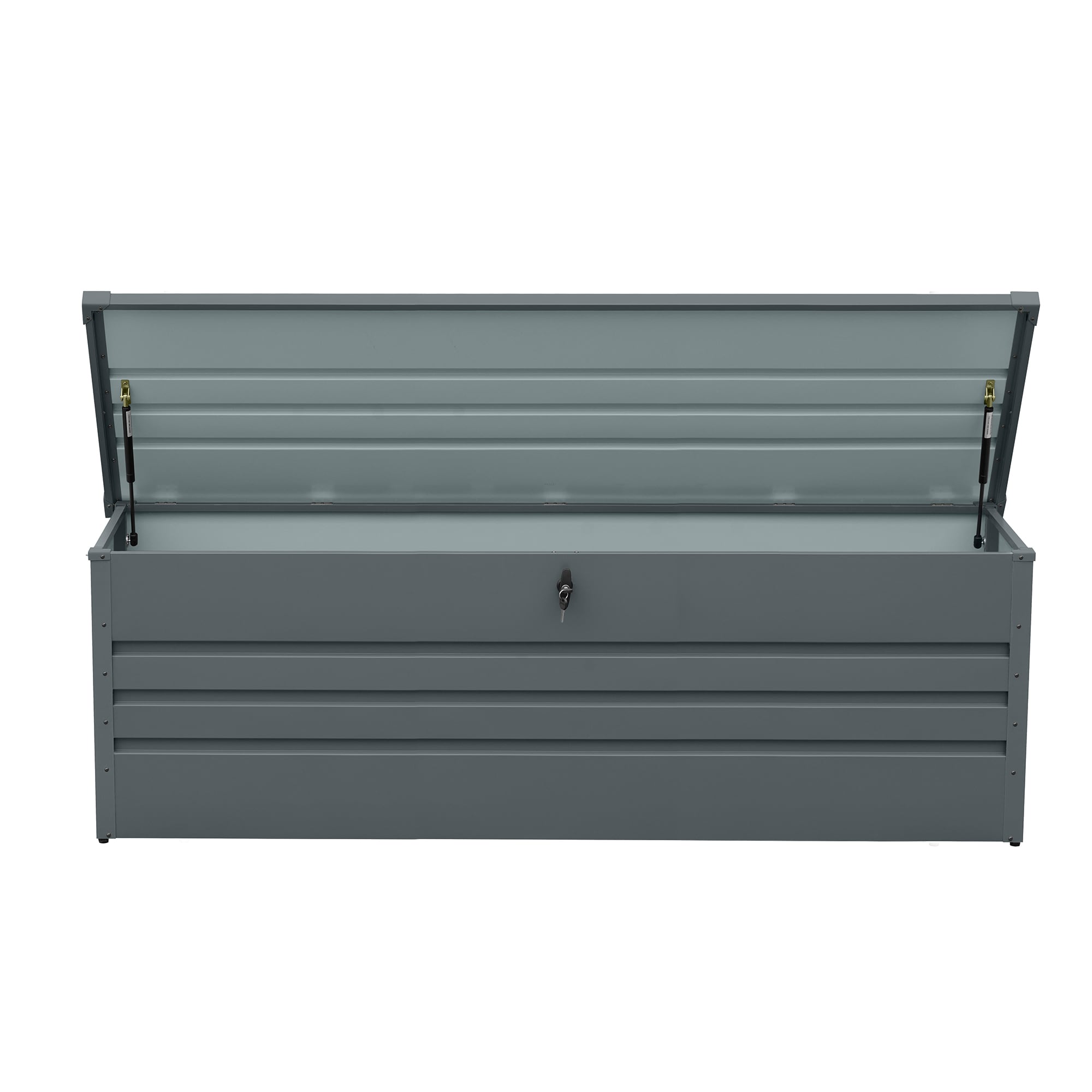 JIMSMAISON BOQFWSDB01DG 72.8-in L x 32.2-in 260-Gallon Carbon Black Metal Deck Box