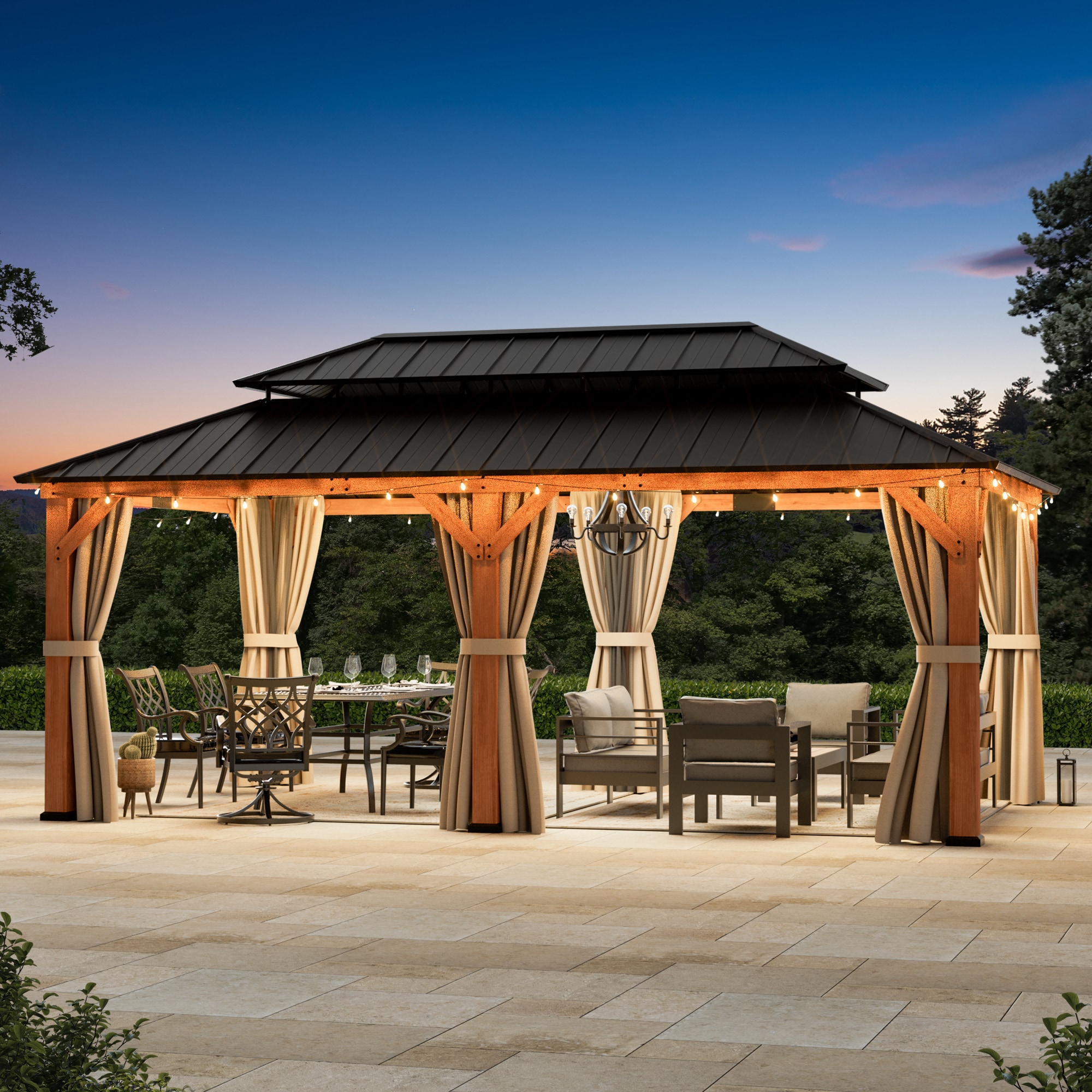 ELEVATE OUTDOORS IG10600013-1220MP Wood-Resin-Gazebos - View #2