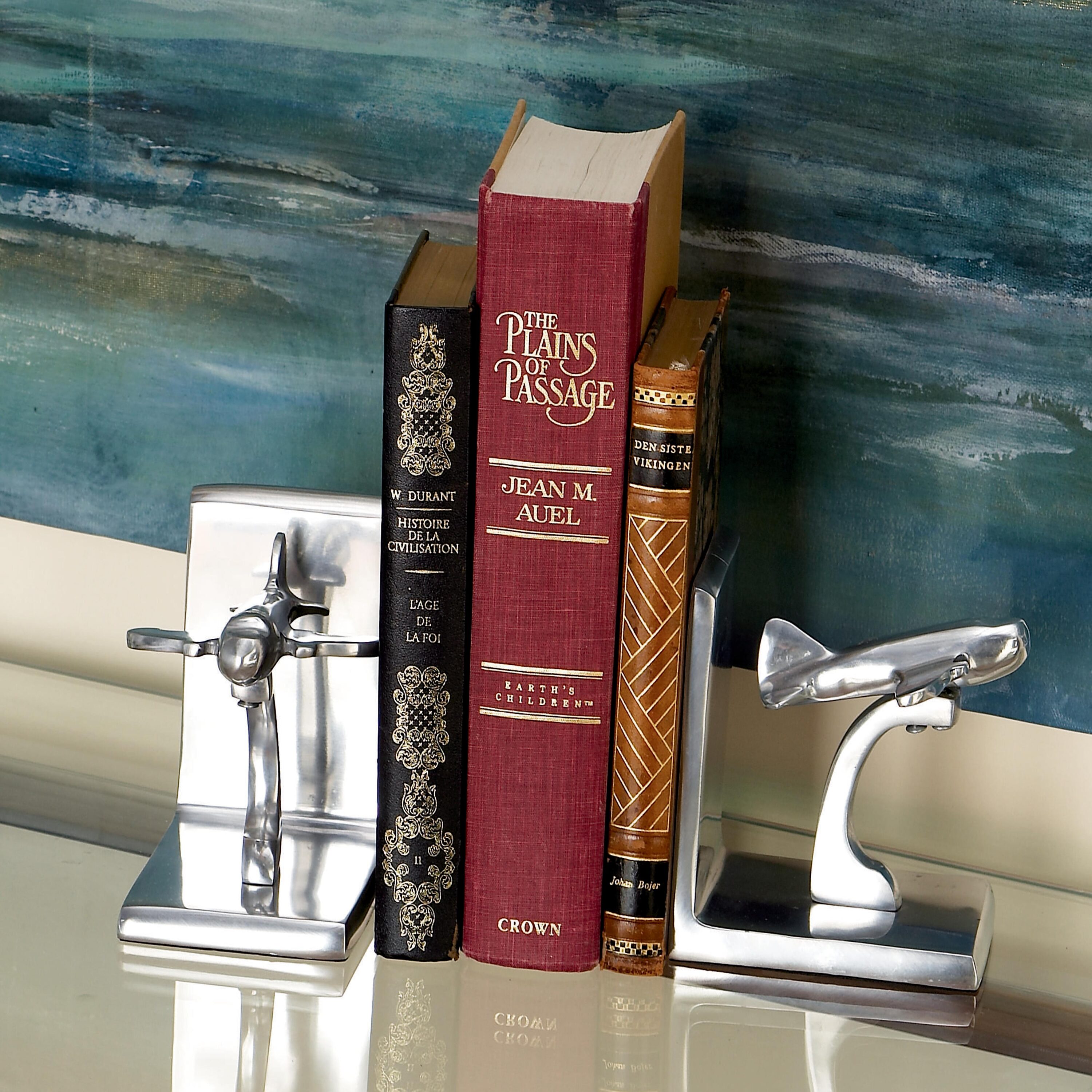 Grayson Lane 34522 2 -Pack Silver Aluminum Modern Decorative bookends