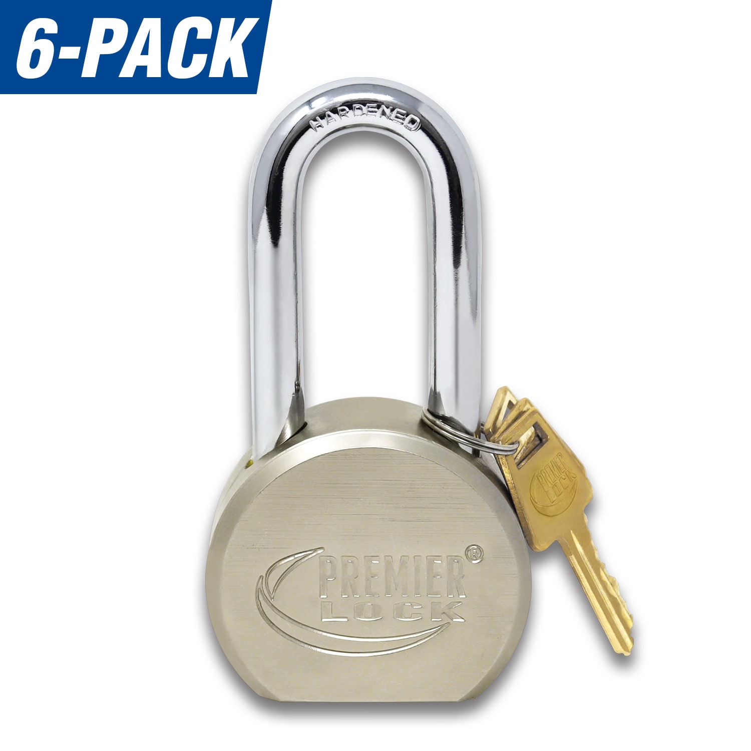 Premier Lock GAP02X-KA-6 Keyed Padlock, 2-9/16-in Wide x 2-1/2-in Shackle Keyed Alike (6-Pack)