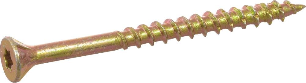 Fas-n-Tite 48338 #8 x 2-1/2-in Yellow Zinc Interior Wood Screws (25-Per Box)