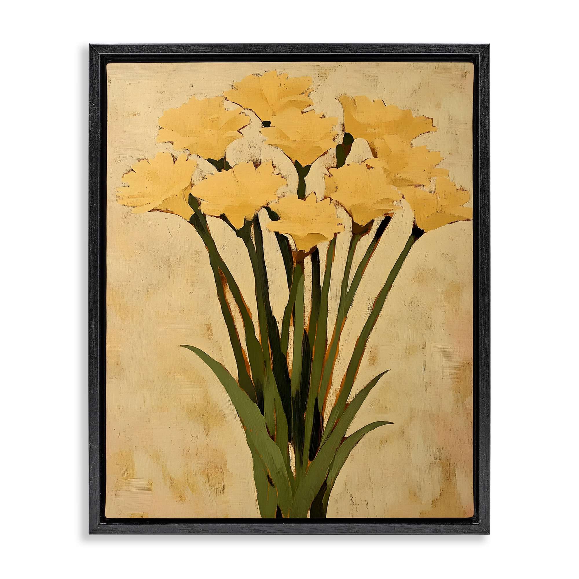 Stupell Industries BT-768-FFB-24X30 Hand Picked Daffodils Black Framed Floater Canvas Wall Art By Franklyn Gregory 25 x 31