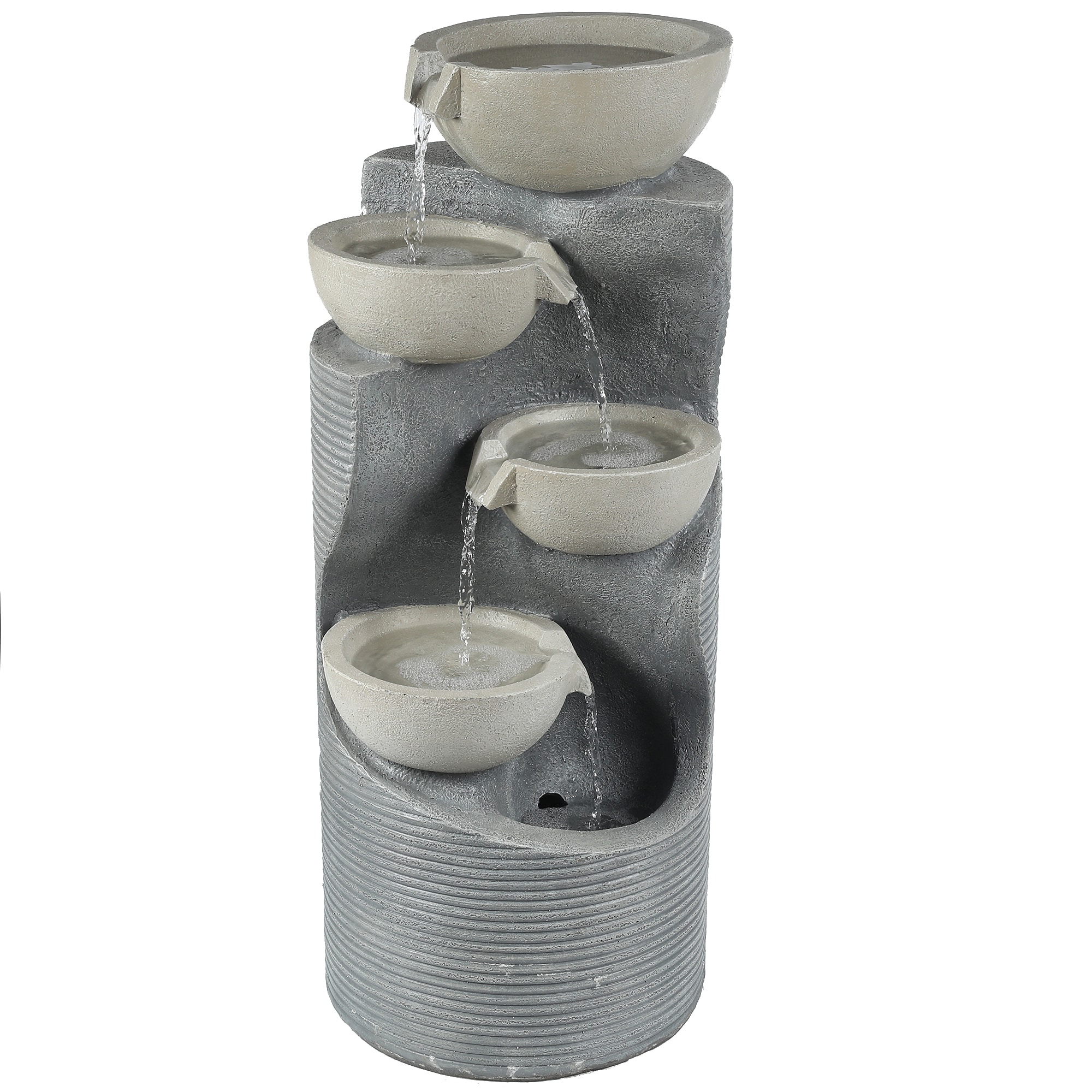 LuxenHome WHF734 31.9-in H Resin Outdoor Fountain Statue Pump Included