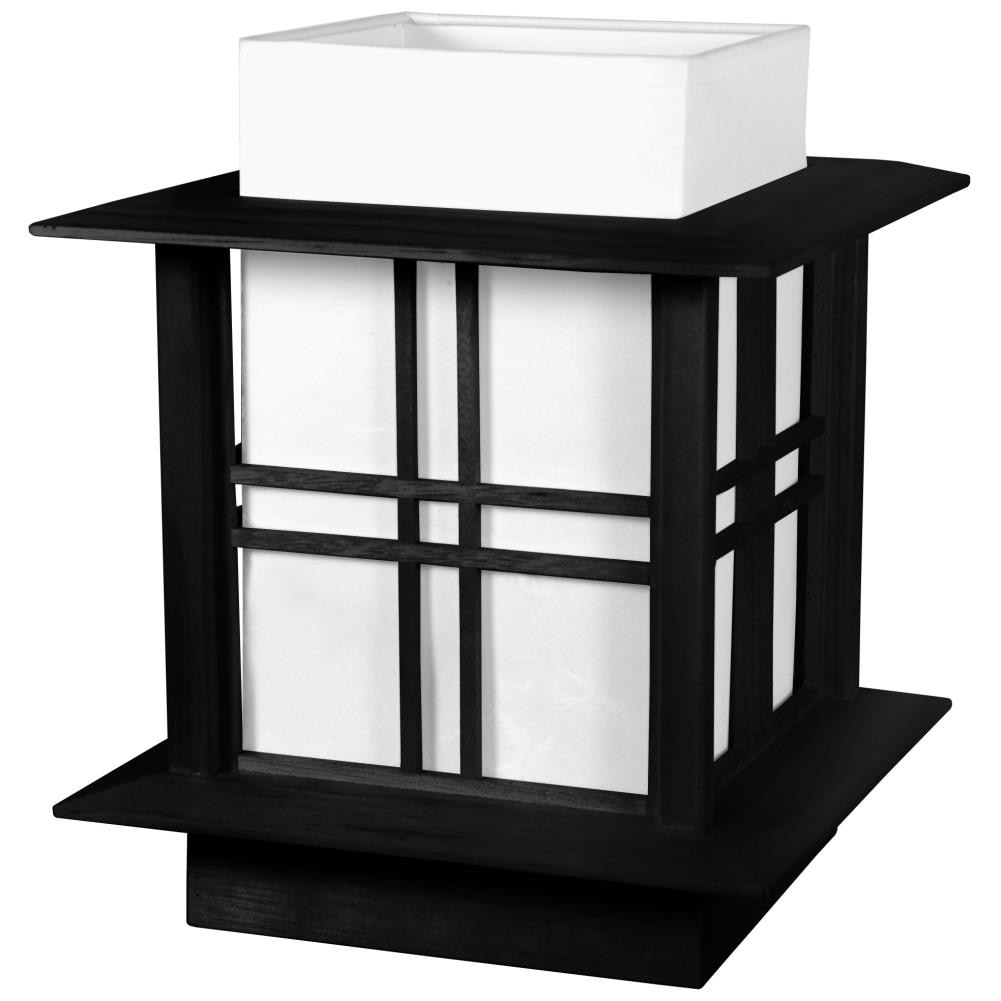 Red Lantern LMPAKIDA10-B Oriental Furniture 1 -Light Black Transitional Lantern Medium Plug-in Hanging Pendant light