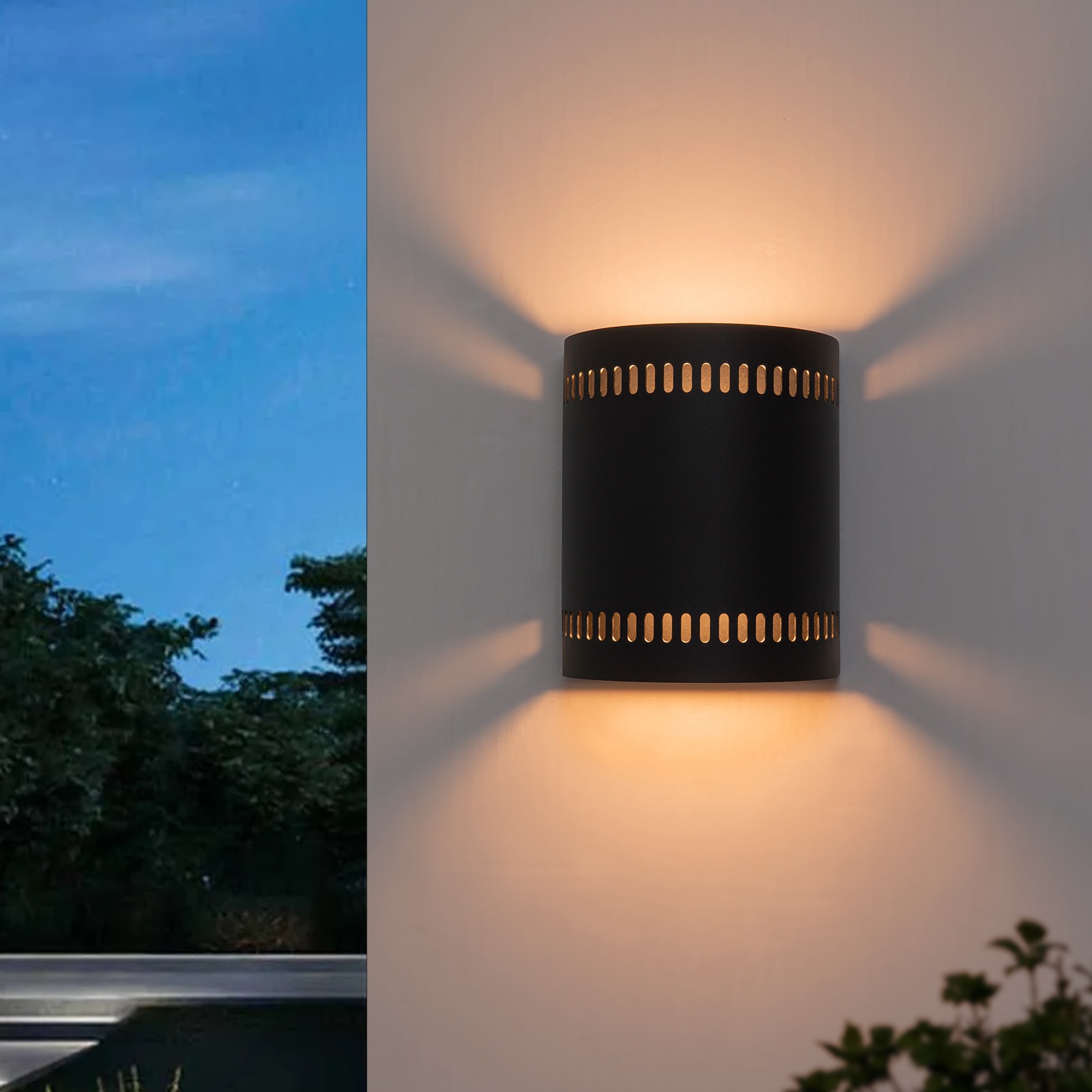 7.5-in H Matte Black Hardwired Integrated LED Outdoor Wall Light