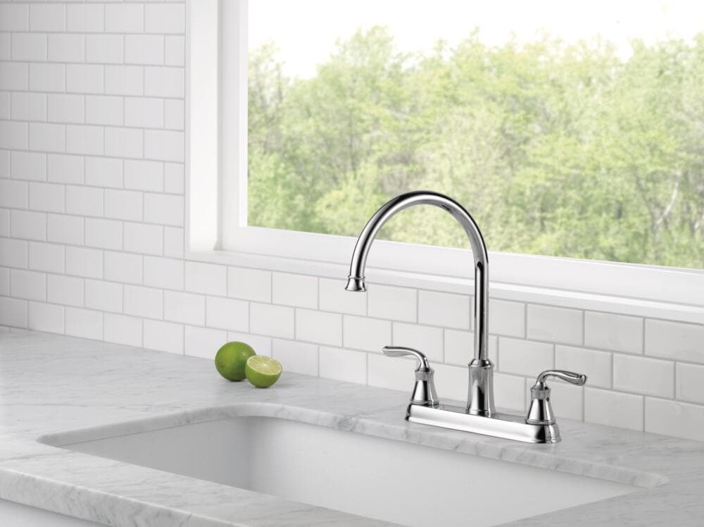 Delta Lorain Chrome 2-handle High-arc Kitchen Faucet in the Kitchen ...