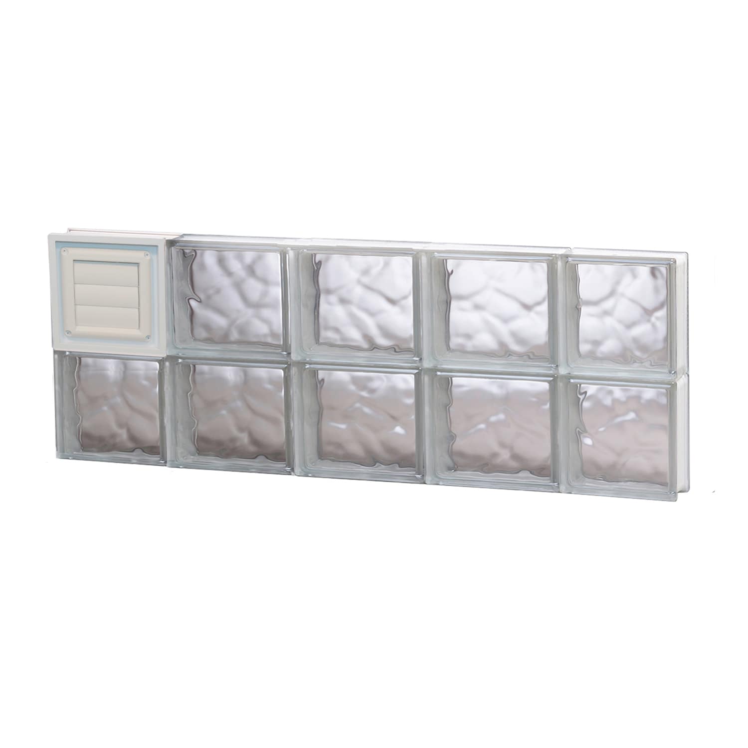 REDI2SET D3612DC Wavy Glass 34-3/4-in x 11-1/2-in Frameless Replacement Dryer vent Glass Block Window