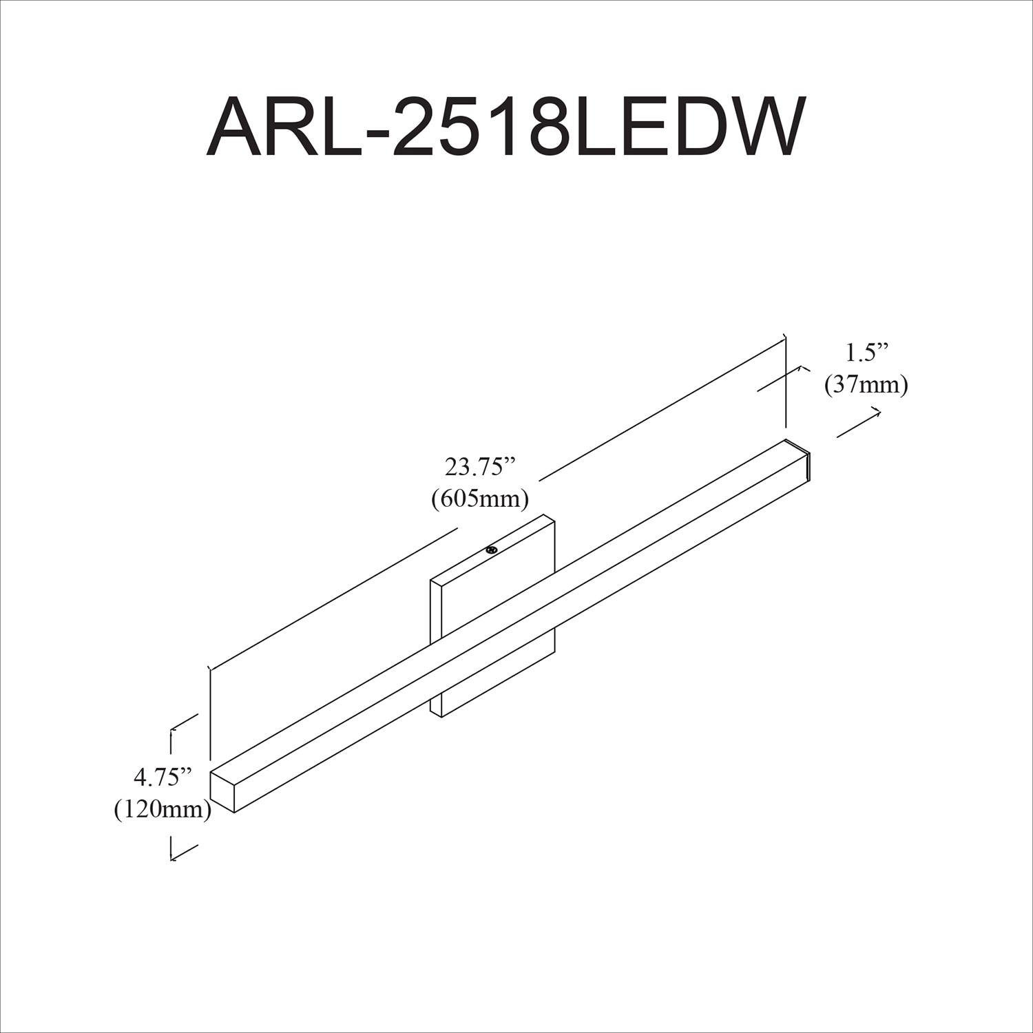 Dainolite ARL-2518LEDW-PC b089995 - View #3