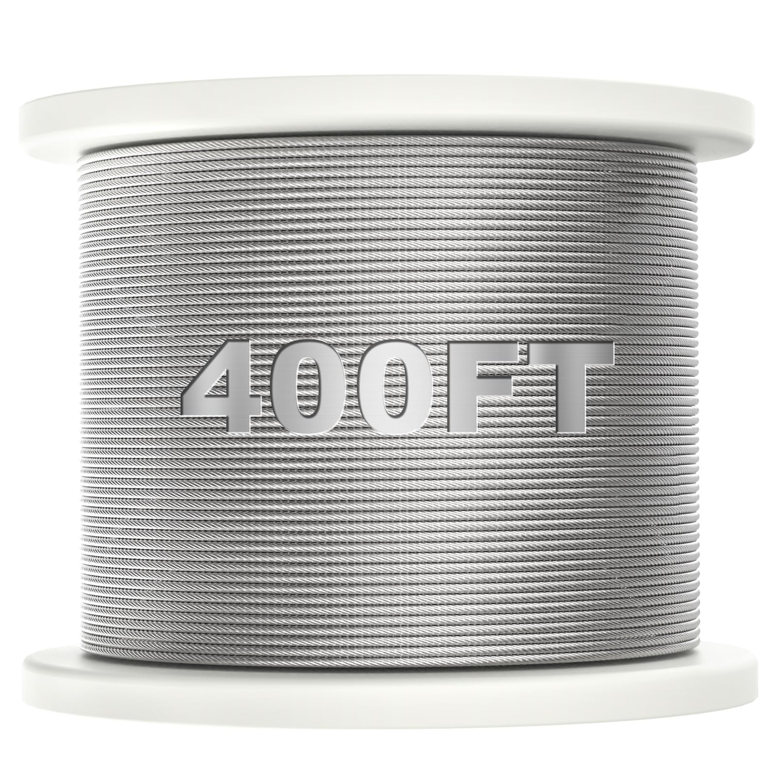 Ahfiwaso  400 Foot Stainless Steel Cable Roll T316 Marine Grade 1 8 Inch Diameter 7x7 Strands Construction 1850 Pounds Breaking Strength for Deck