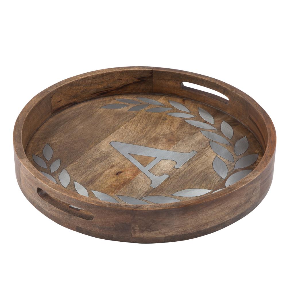 The GG Collection 93489 Heritage Collection 20-in x 20-in Brown Round Serving Caddy