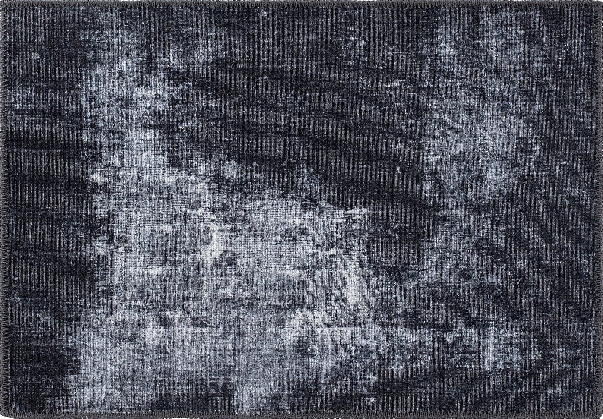 World Rug Gallery 5075DARKGRAY2X3 Somerville 2 x 3 (ft) Loomed Polyester Dark Gray Rectangular Indoor Abstract Vintage Machine washable Area rug