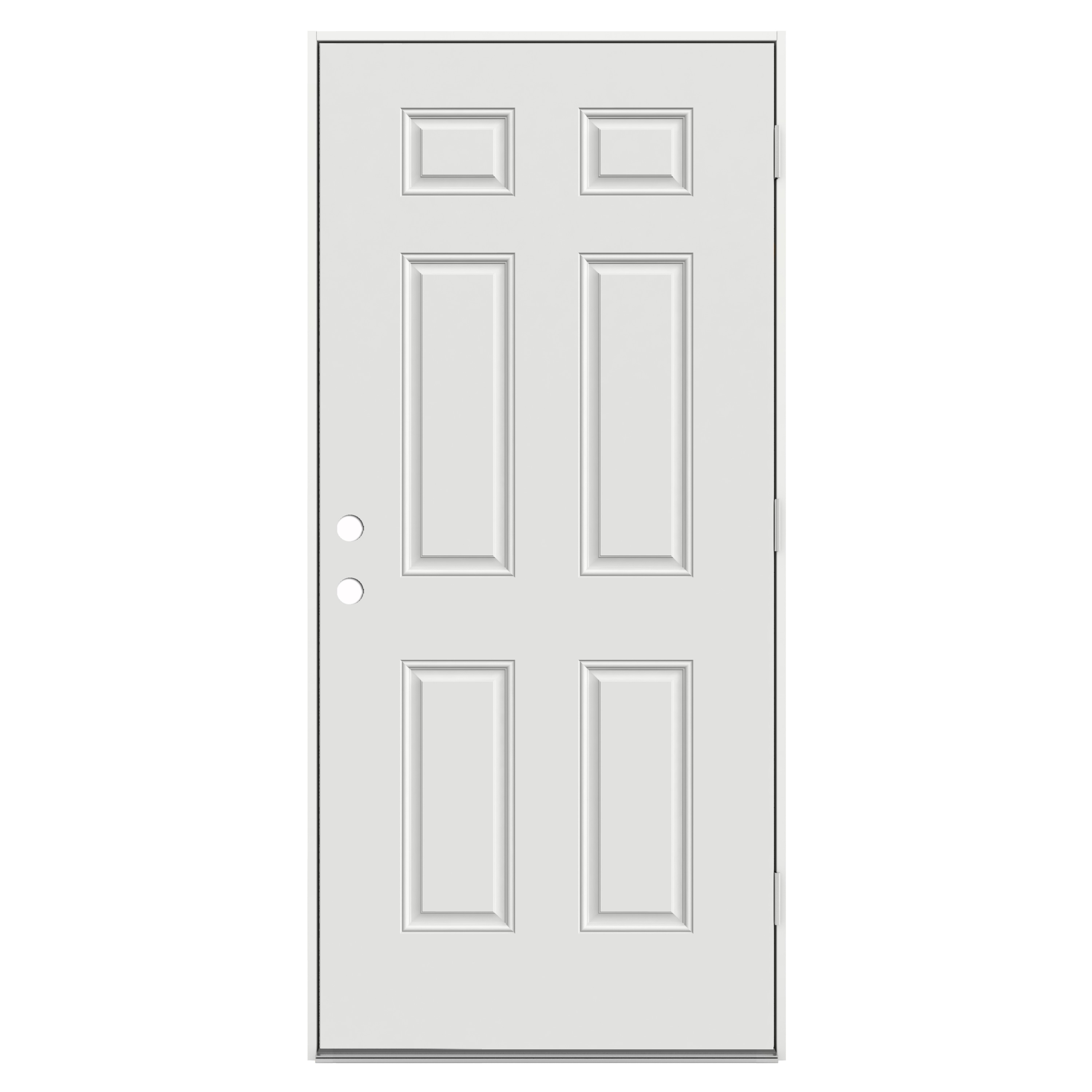 JELD-WEN JW233200004 32-in x 80-in Steel Left-Hand Outswing Primed Fire Rated Prehung Front Door Insulating Core