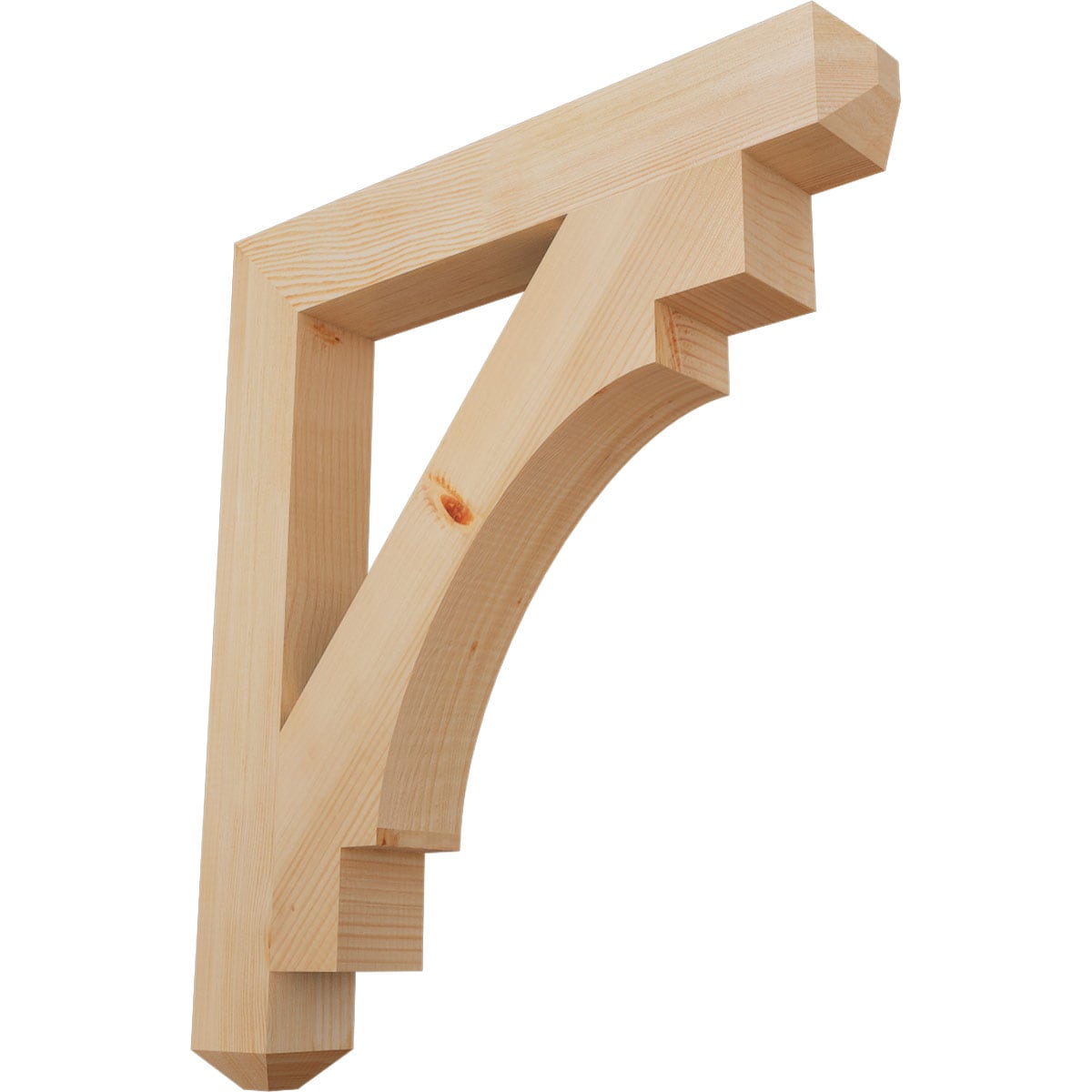 Ekena Millwork BKT04X28X32MRC04SDF Merced craftsman smooth 3-1/2-in x 28-in x 32-in Douglas fir Brown Wood Standard bracket