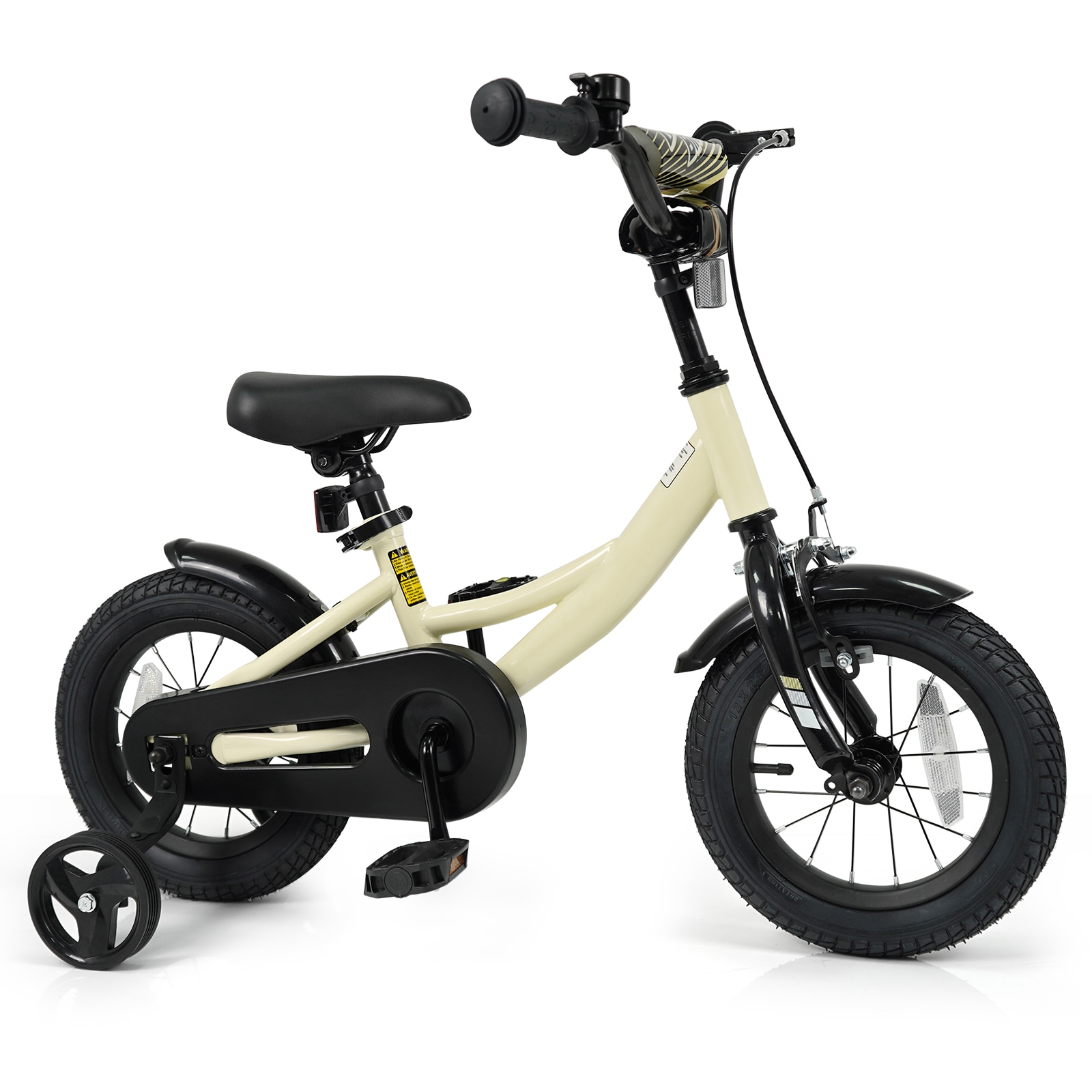 Slickblue Kids Bike with Adjustable Seat Dual Hand and Coaster Brake Training Wheels and Reflectors Available in Different Wheel Sizes