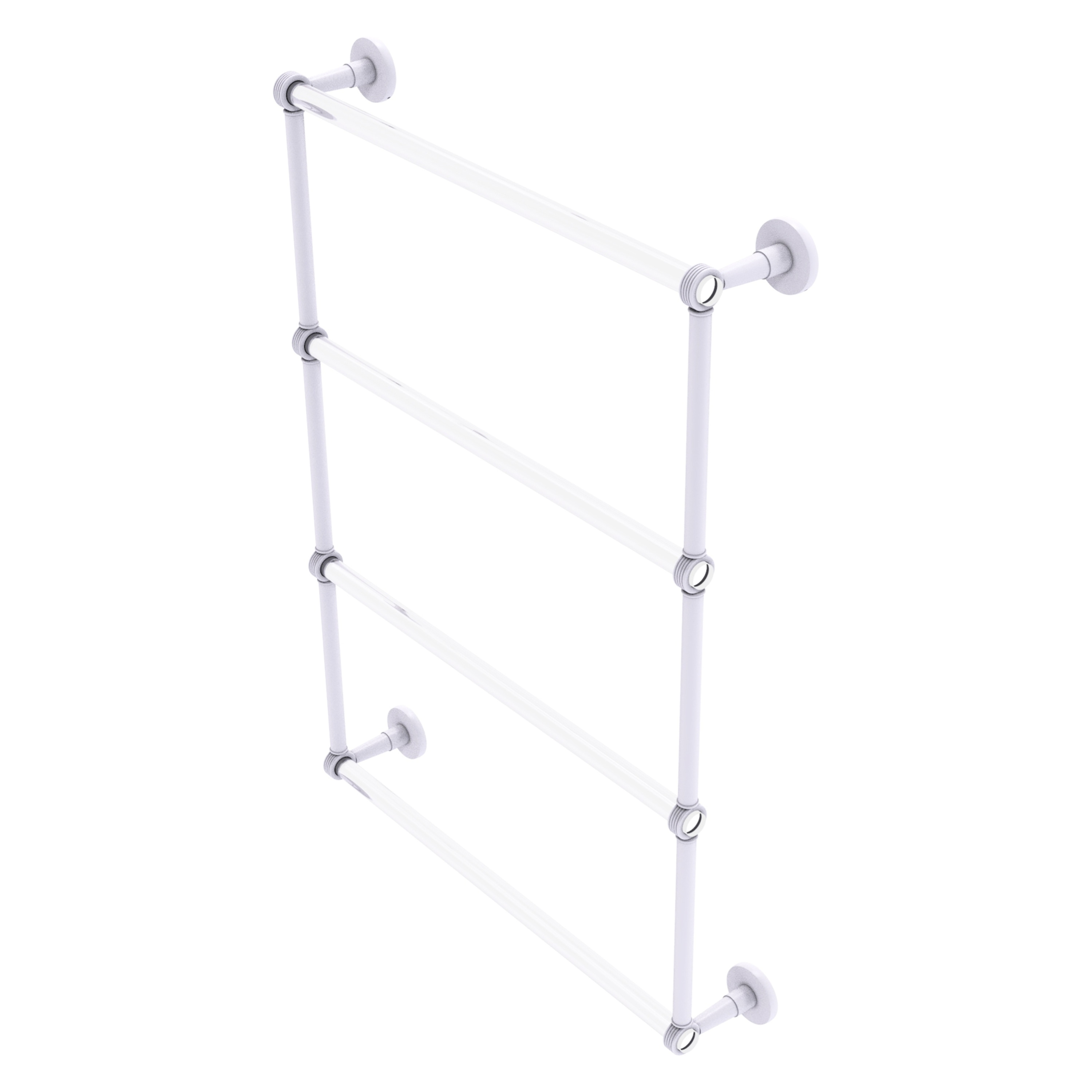 Allied Brass CV-28G-24-WHM Clearview 24-in double Matte White Wall mount 4-tier Towel Bar