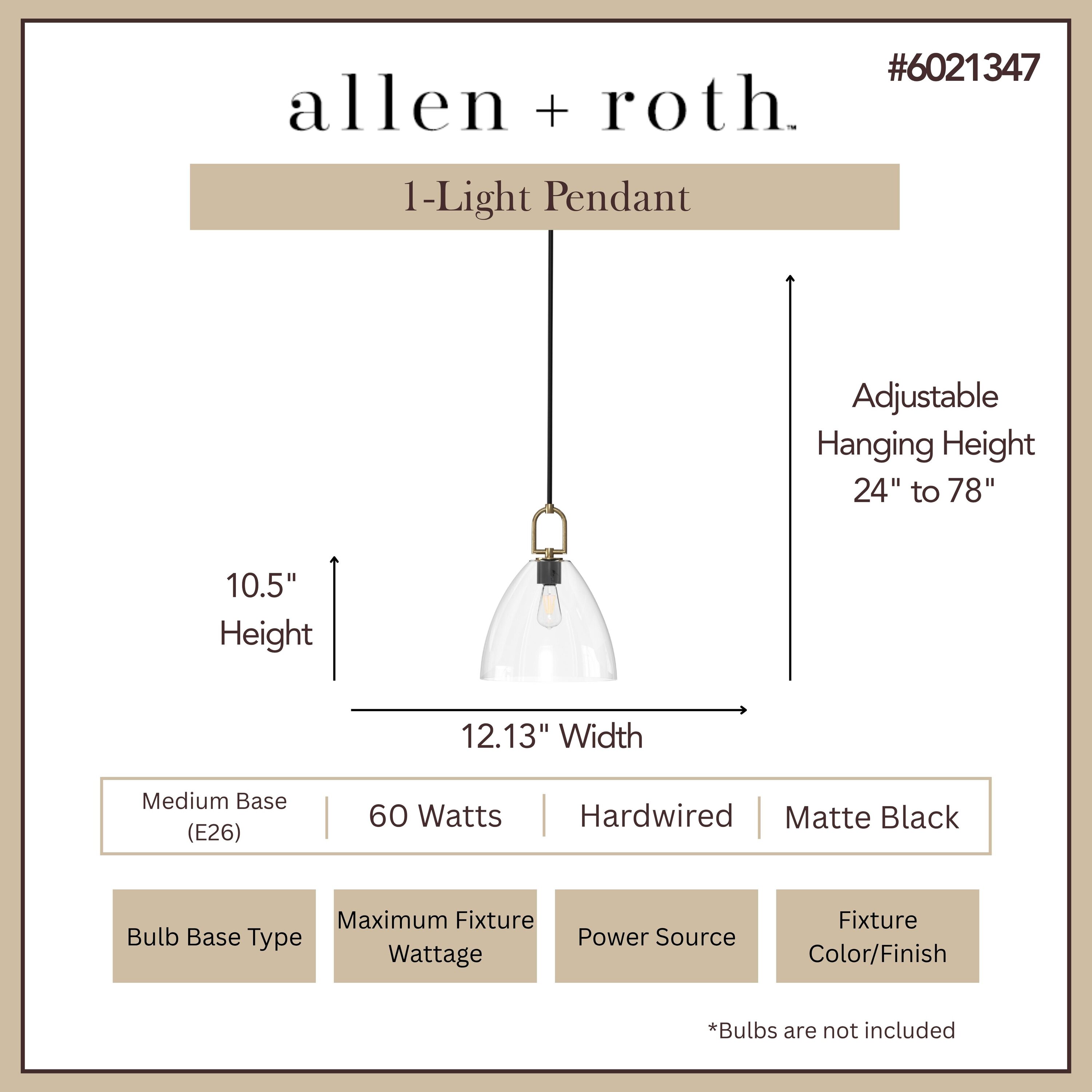 allen + roth PL32-1MBKG Pendant-Lights - View #3