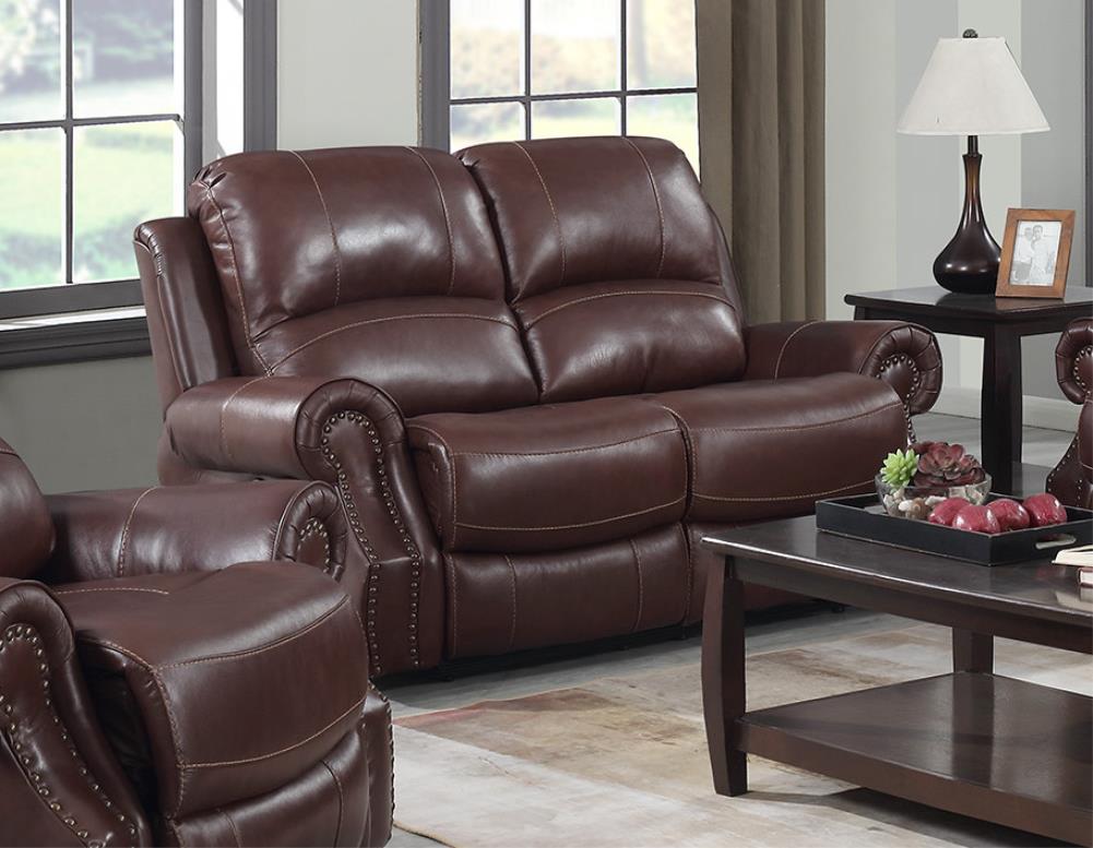 Sunset Trading Emerald Casual Medium Brown Genuine Leather Reclining ...