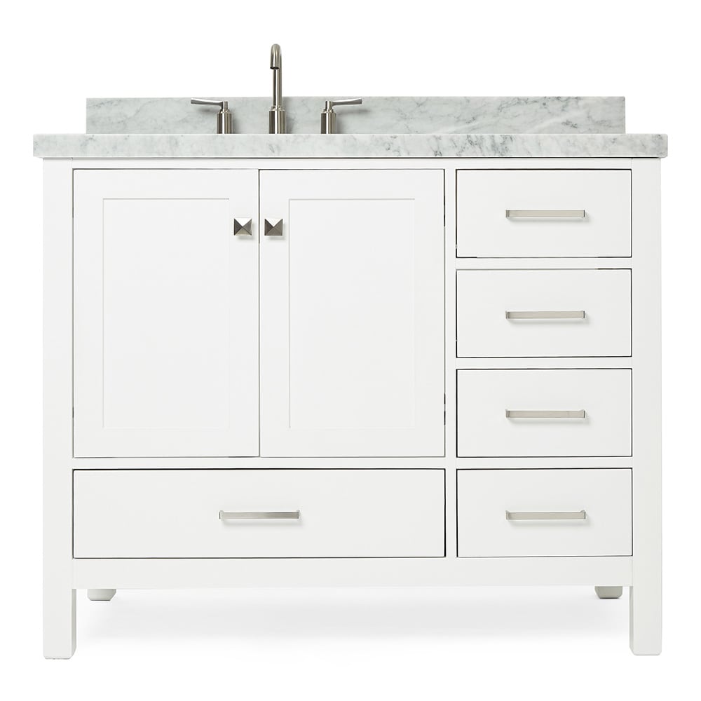 ARIEL Cambridge 43-in White Undermount Single Sink Bathroom Vanity with ...