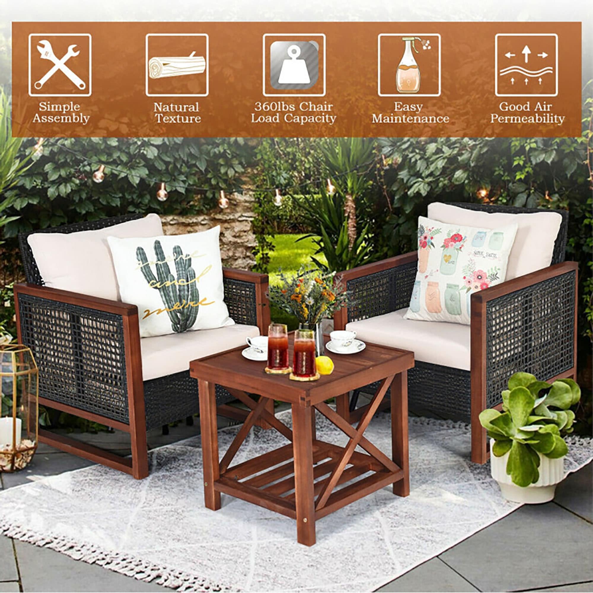 CASAINC CEW-HZ001-BR Patio-Conversation-Sets - View #5
