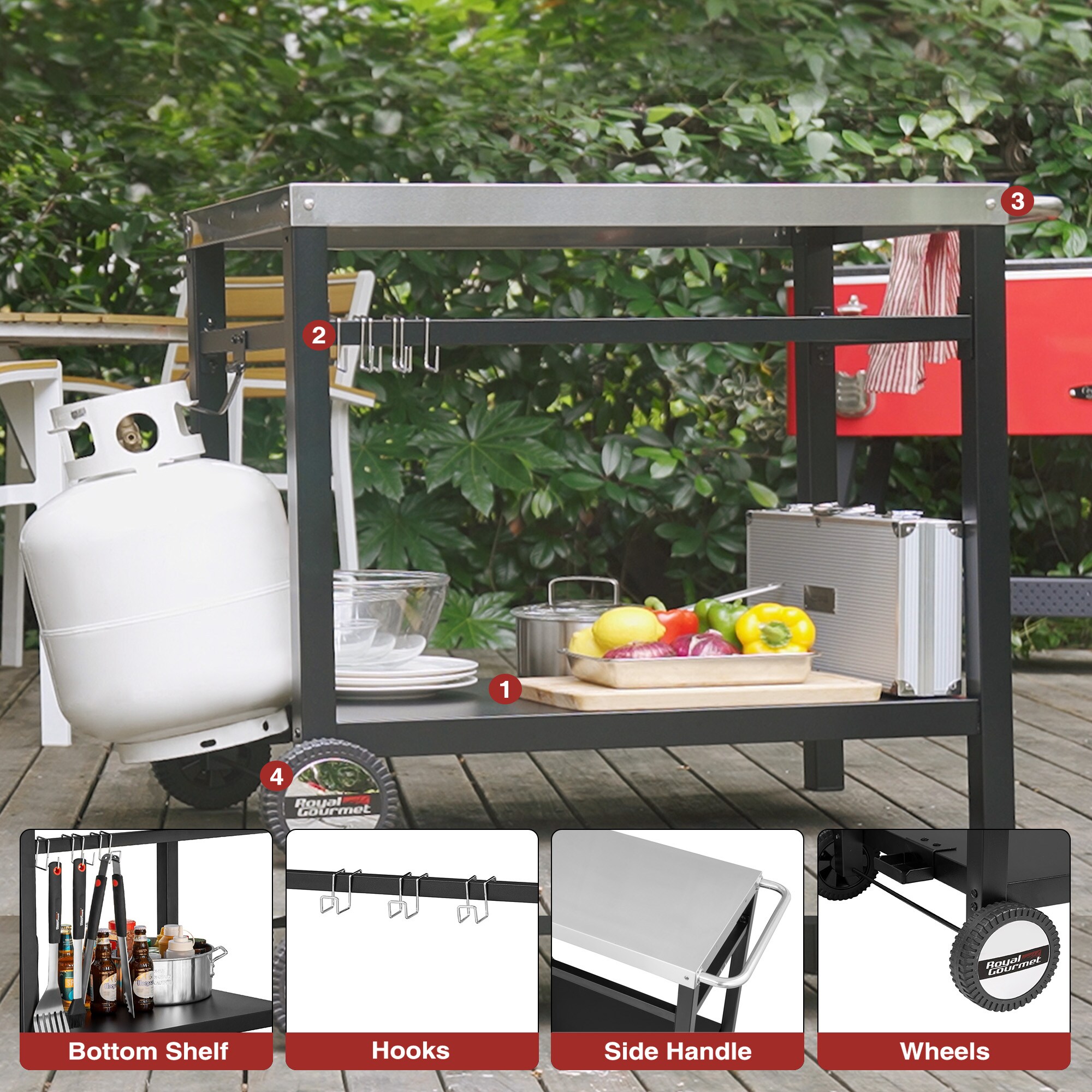 Royal Gourmet PC3401S Grill-Carts-Grill-Stands - View #9
