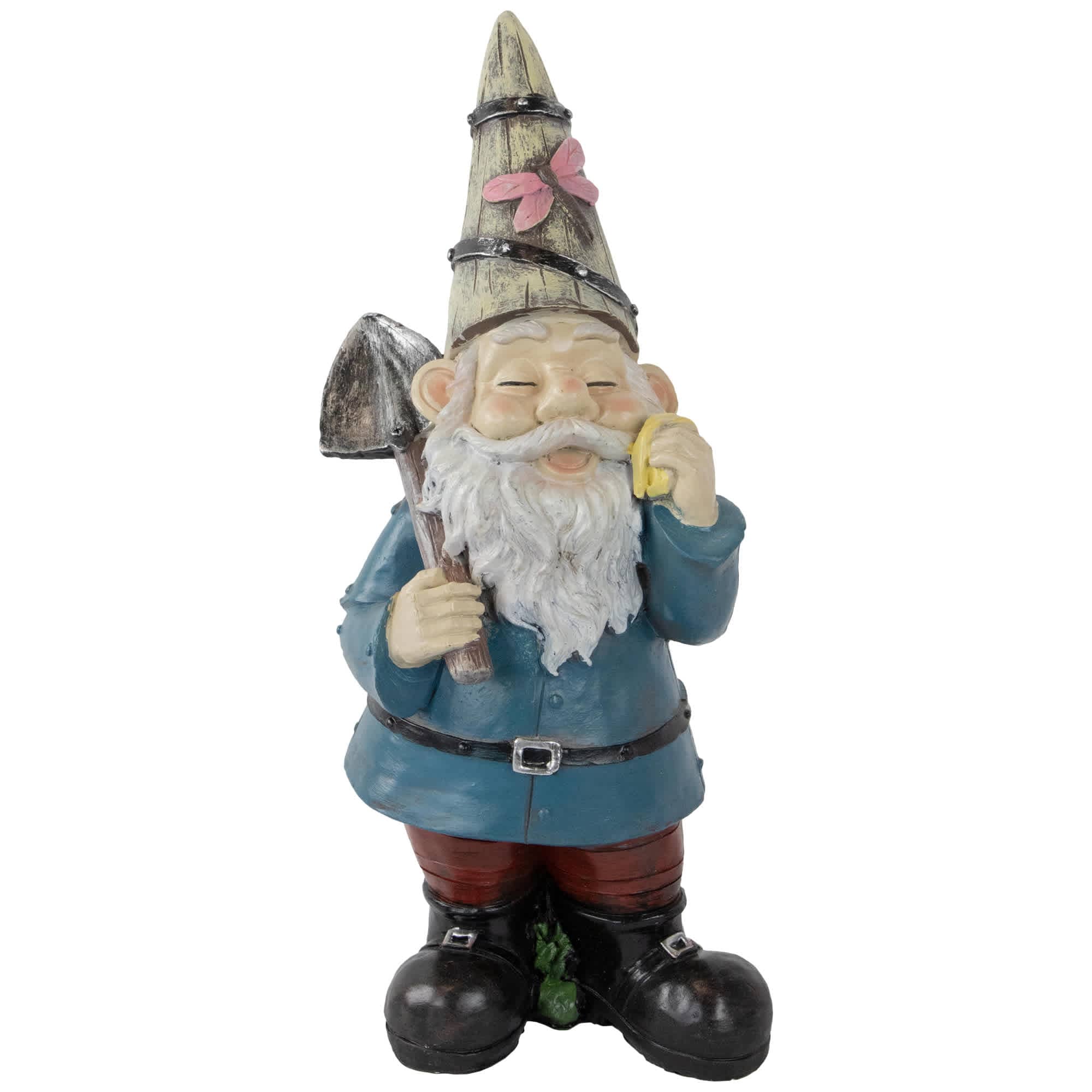 Northlight Gnome with Shovel Outdoor Garden Statue - 15.25 inch