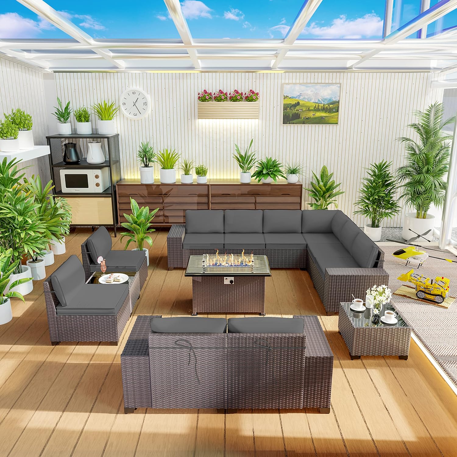 ALAULM LS-12PCS+FP-GREY Patio-Conversation-Sets - View #7