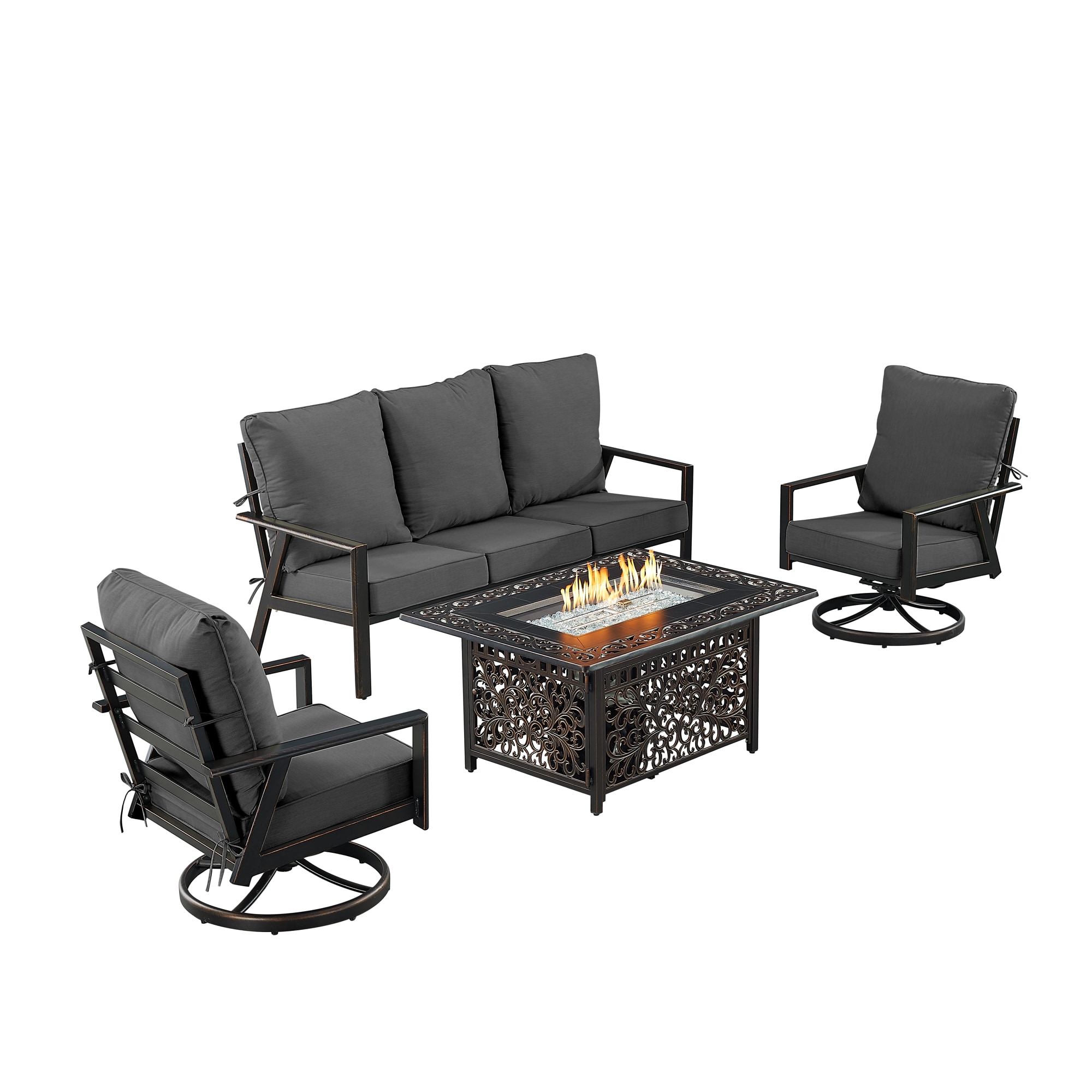 Oakland Living LUX1SF2CHCABOSBKCUA Patio-Conversation-Sets - View #2