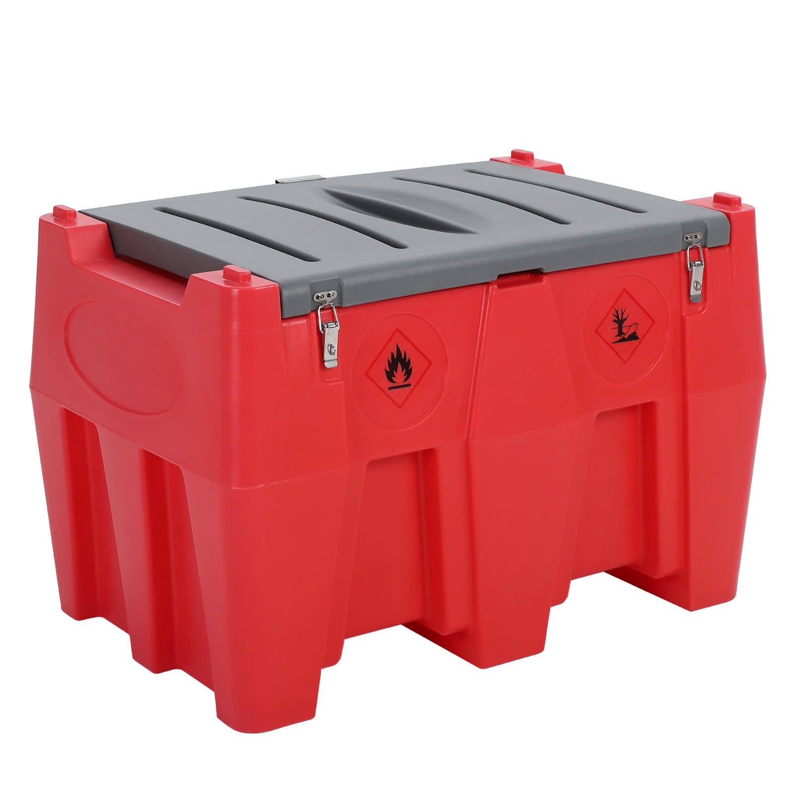 Qeetex SQY-PAU-0KV3HGFE 128 Gallon Portable Fuel Tank for Gasoline and Diesel 12V Electric Transfer Pump 10GPM with 13.1FT Hose and Auto Shut-Off Nozzle Fuel Storage Container for Trucks Tractors Generators - Red