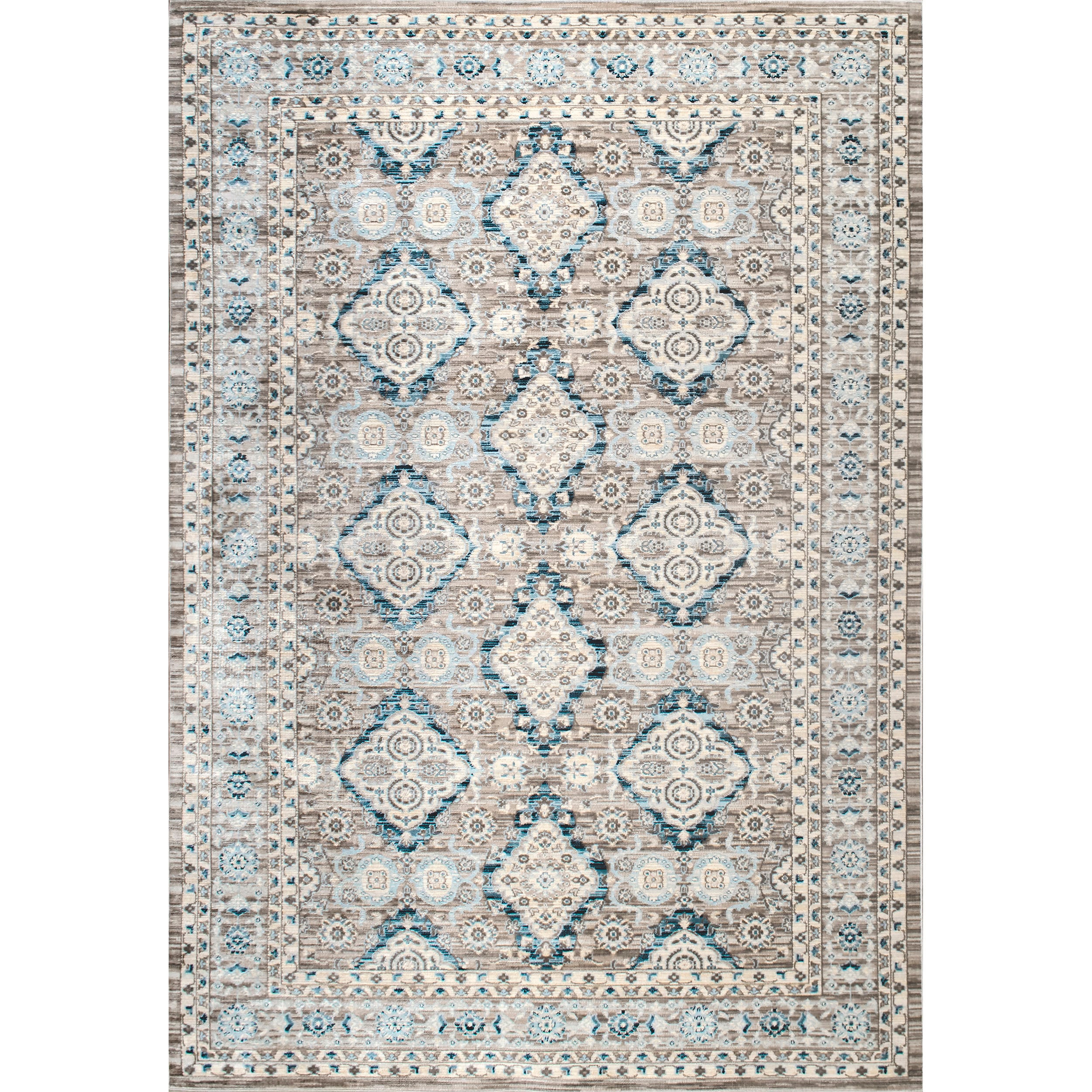 Reversible Blue Diamond 3'x5' Easy-Care Synthetic Area Rug