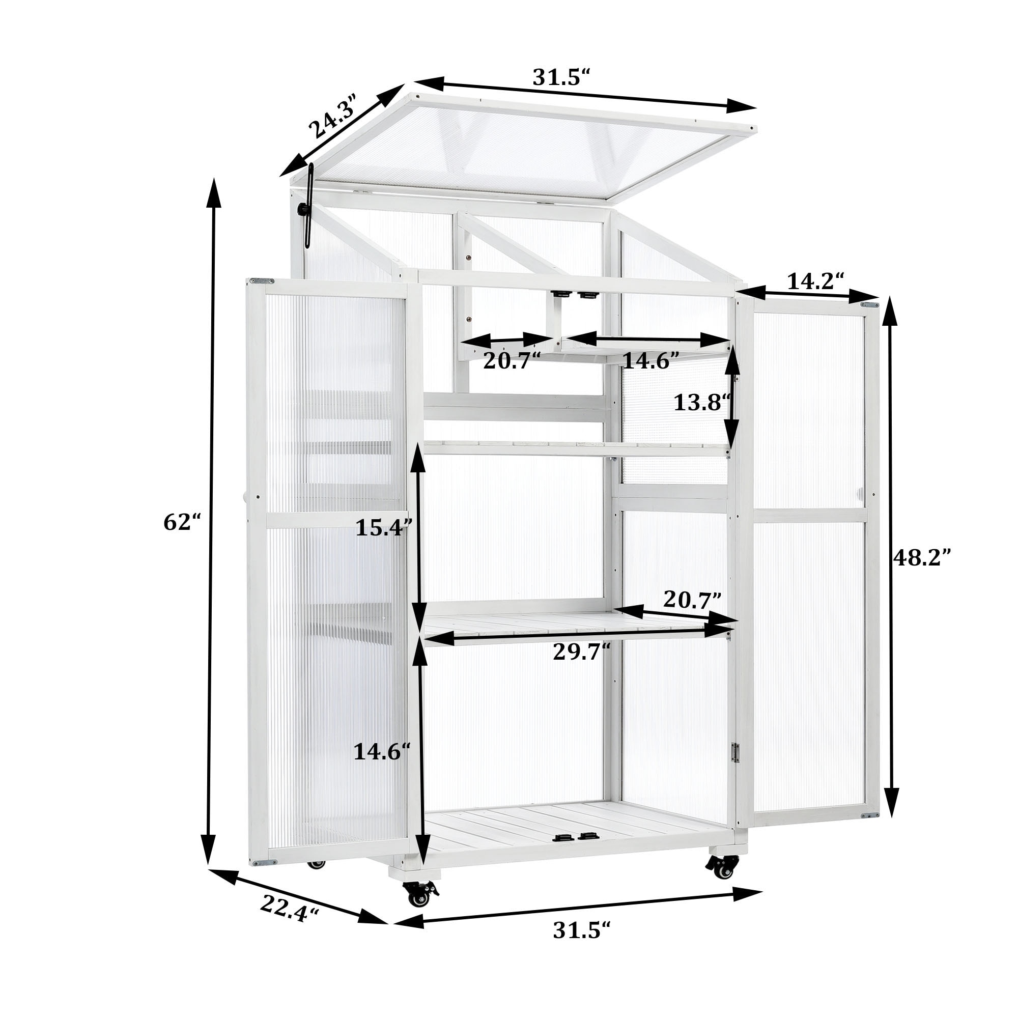 Clihome Mini Greenhouse Cold Frame 2.7-ft L x 1.87-ft W x 5.17-ft H ...