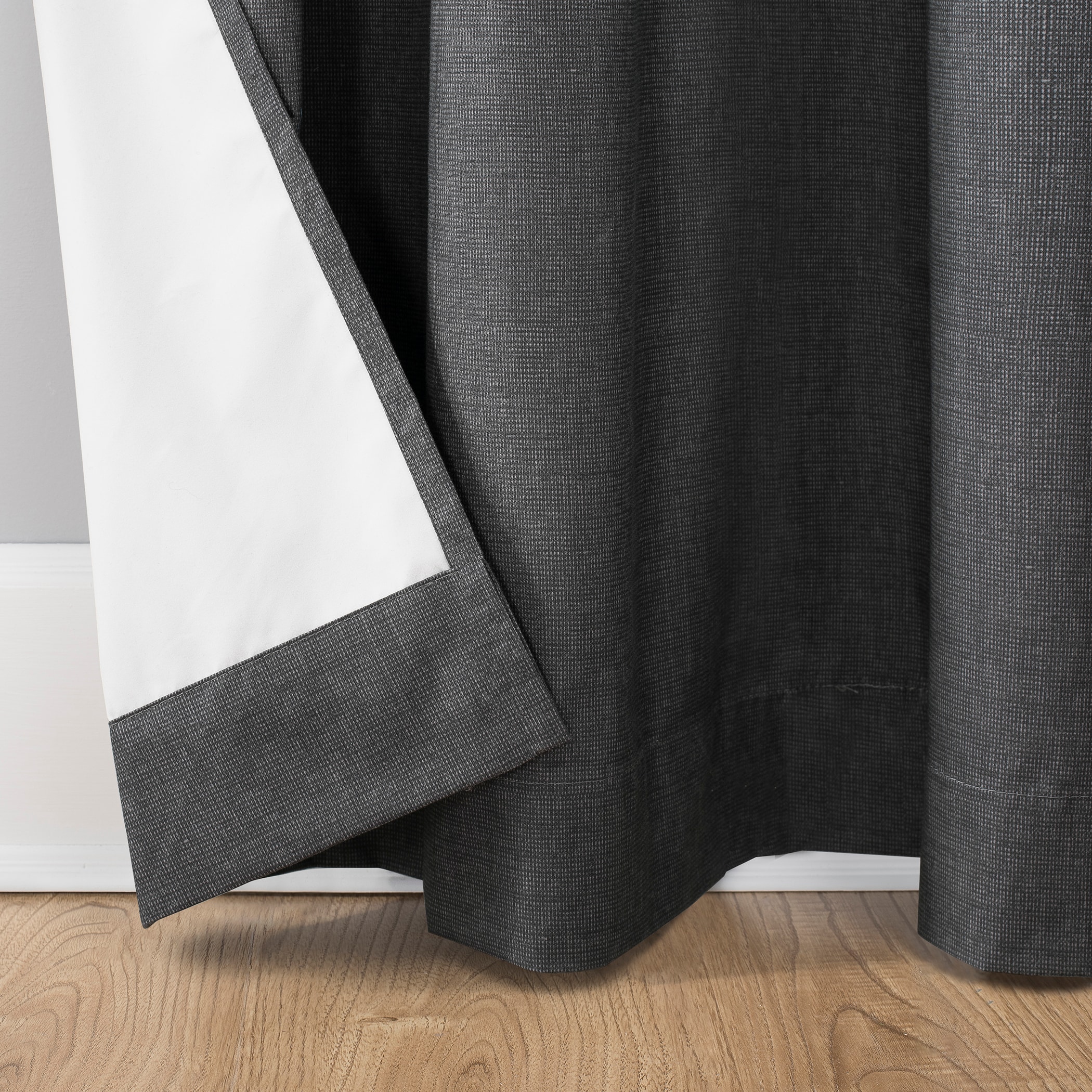 Charcoal Blackout Grommet Curtain Panel, 50" x 84" Polyester