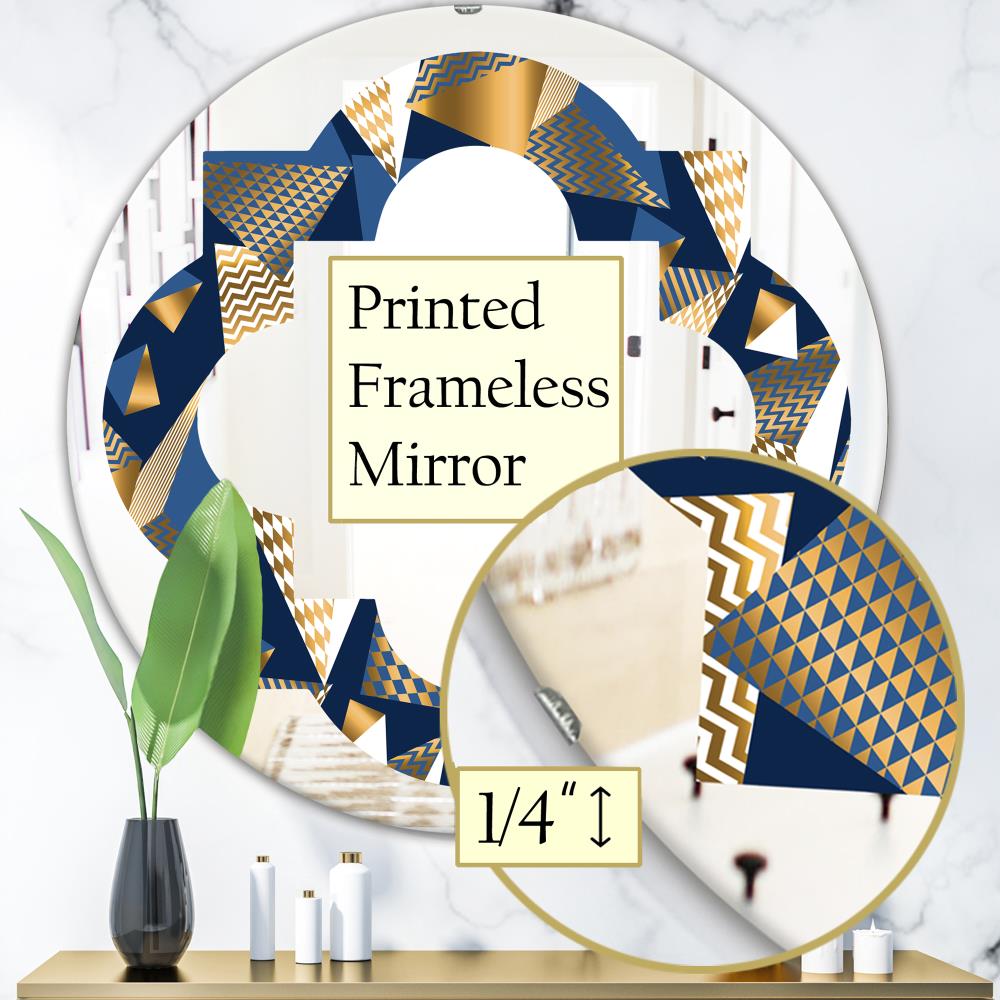 Designart Designart Mirrors 24-in W x 24-in H Round Blue Polished ...