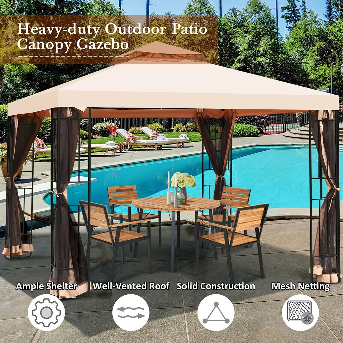Forclover HYFE-70675 Wood-Resin-Gazebos - View #6