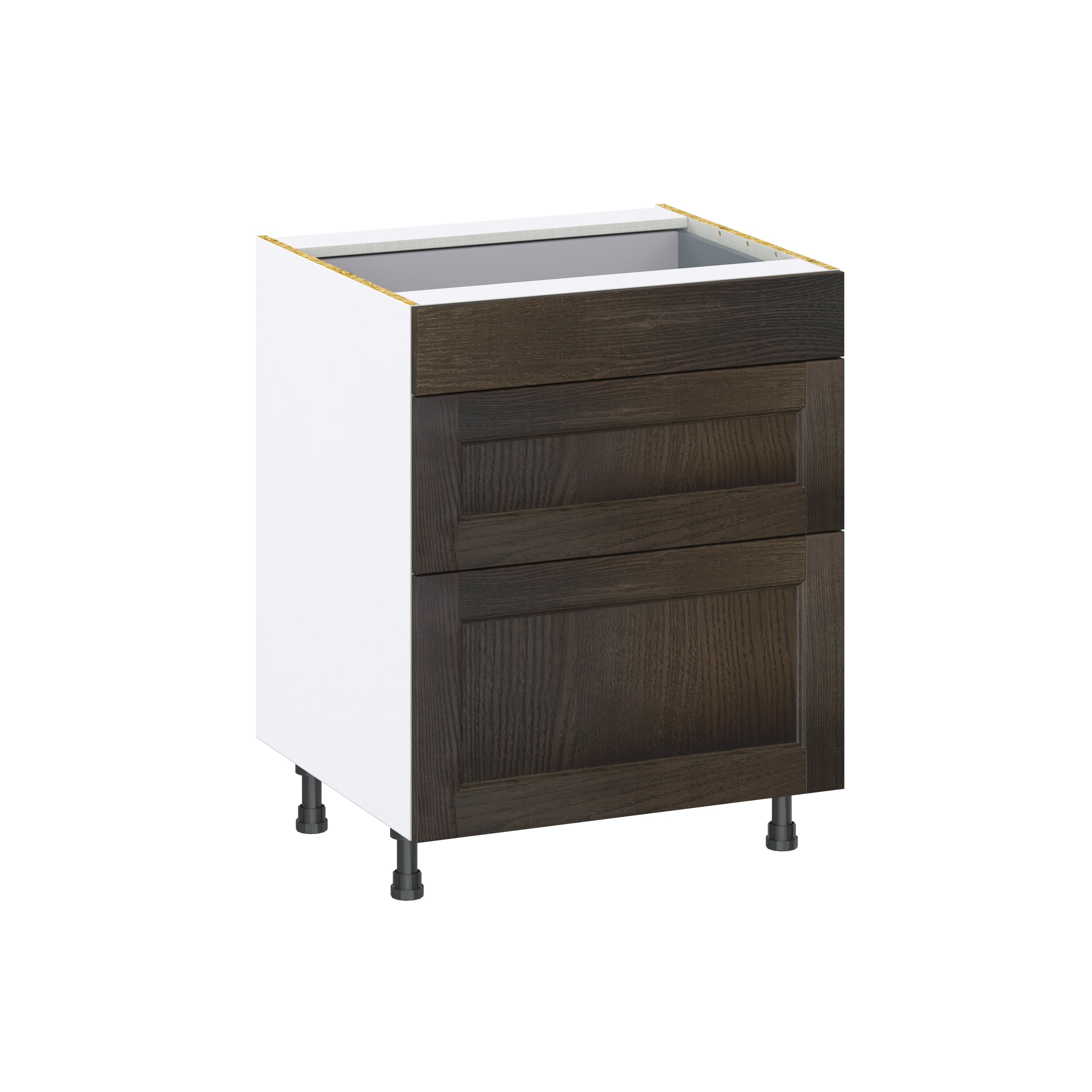 Hugo&Borg DSB3D27-MO Montclaire 27-in W x 34.5-in H x 24-in D Wood 3 -Drawers Drawer Base Fully assembled Cabinet (Recessed Panel Shaker)