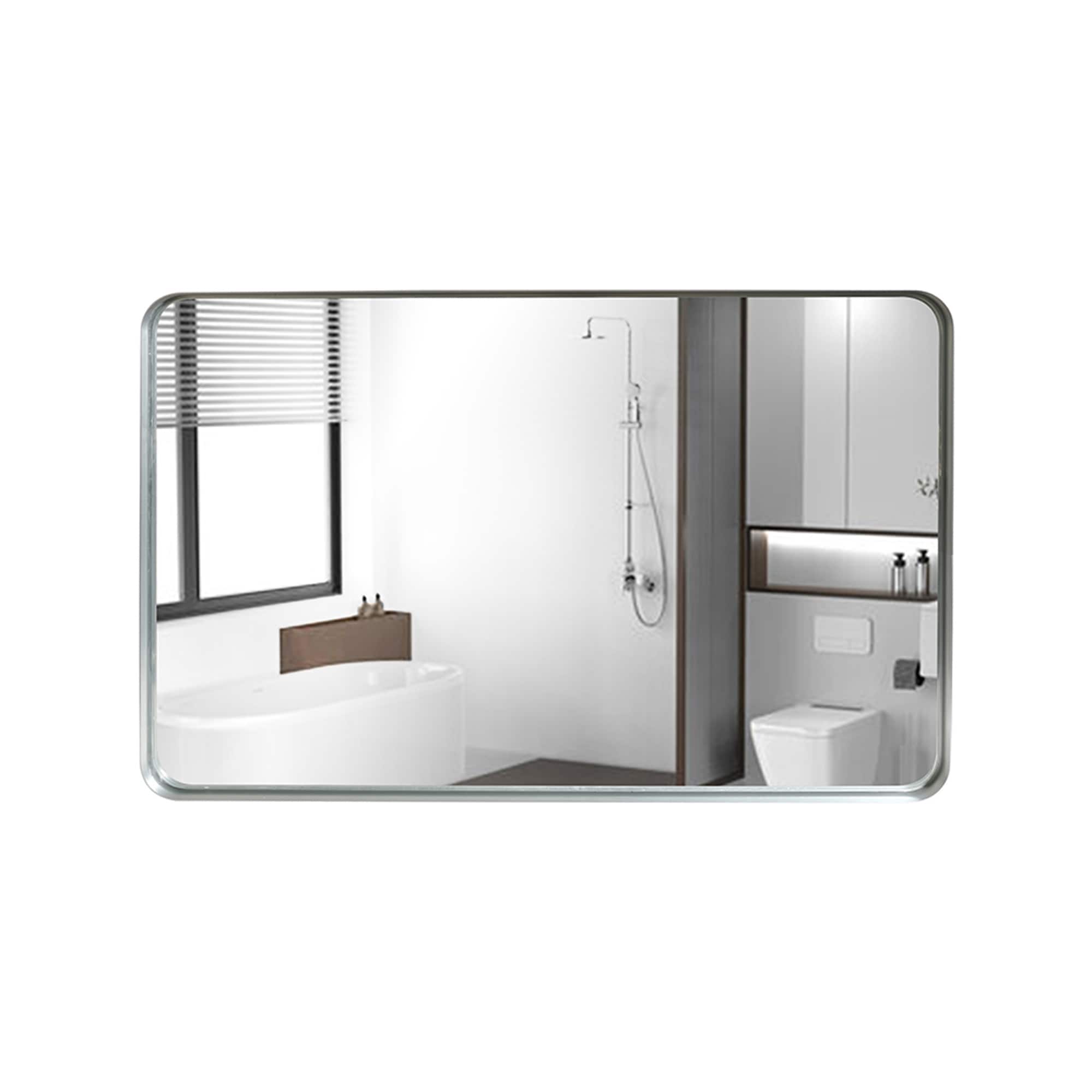 BABOOM BOM-1126976-OR Vanity Bathroom Mirror 40-Inches x 30-Inches Beveled Rectangle Bathroom Vanity Mirror ( Silver )