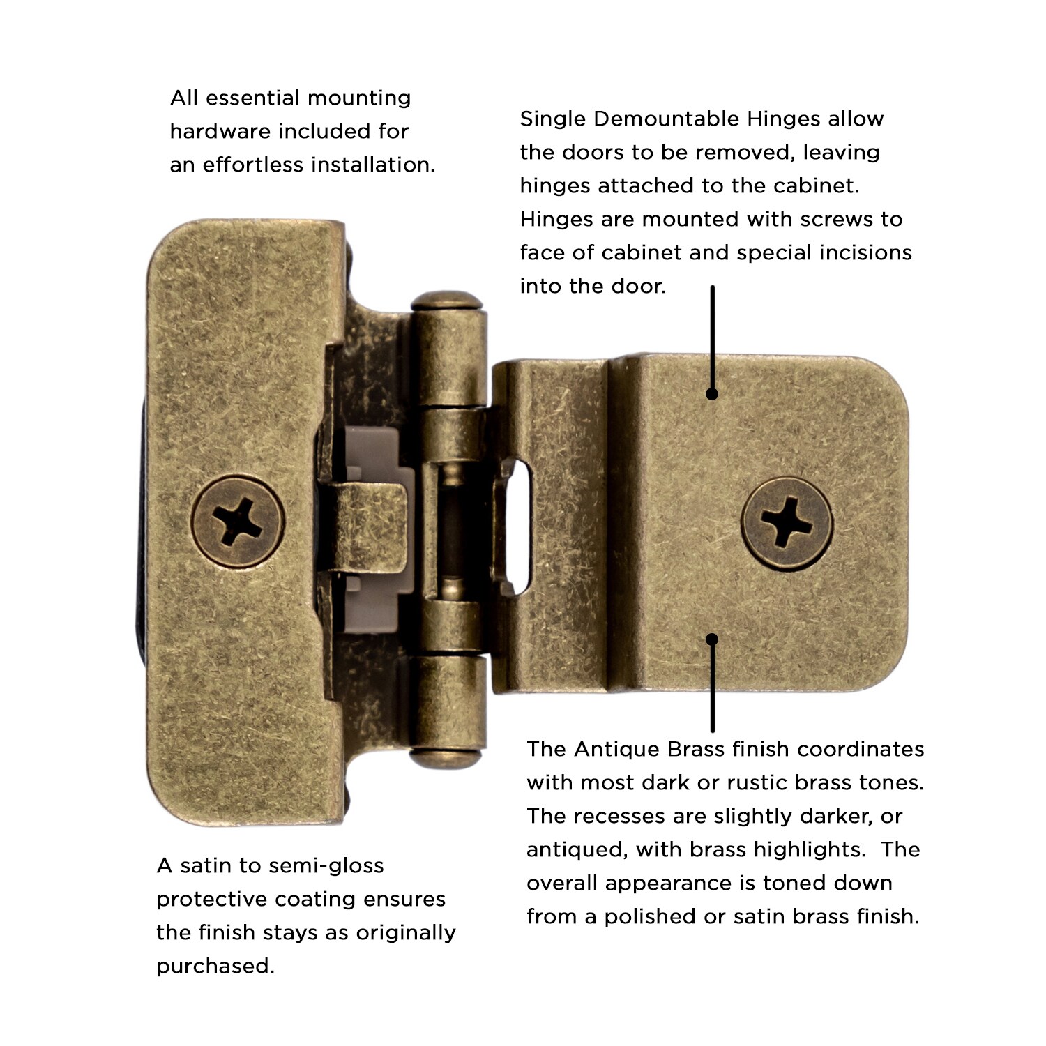 Hickory Hardware P5312-AB Cabinet-Hinges - View #3