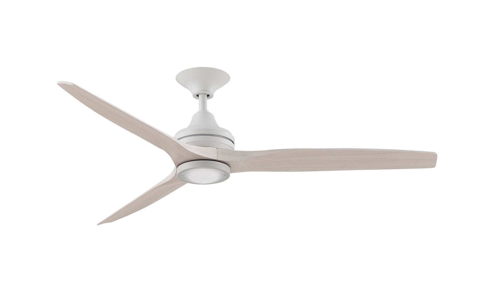 Fanimation FP6721BMW-60WW-LK Spitfire 60-in Integrated LED Outdoor Matte White with Washed White Blades Propeller Ceiling Fan With Light - Remote Included ( 3 -Blade )
