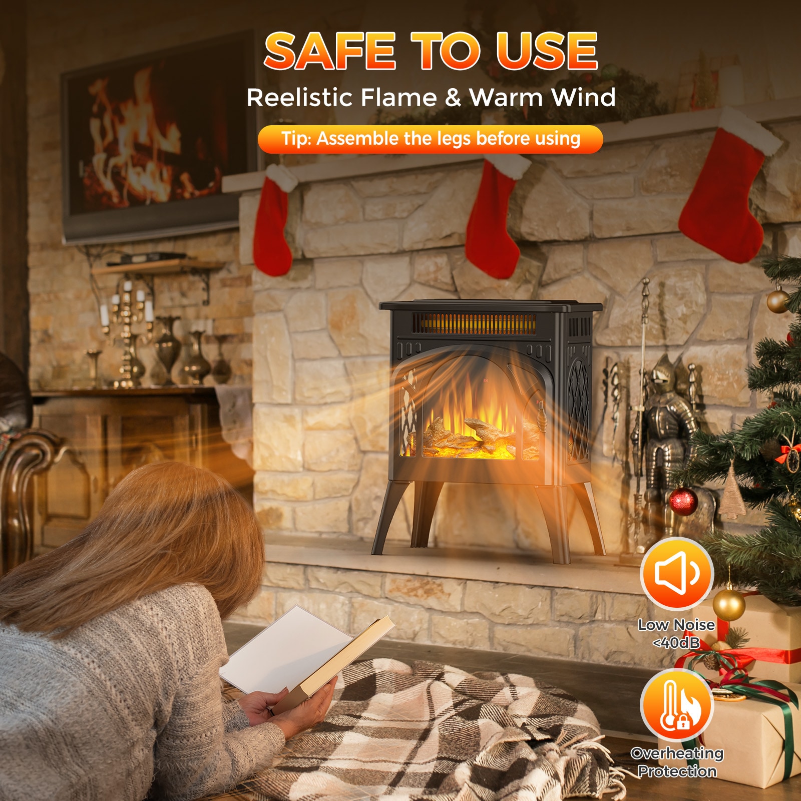 COWSAR LS180BSBK Electric-Fireplaces - View #9