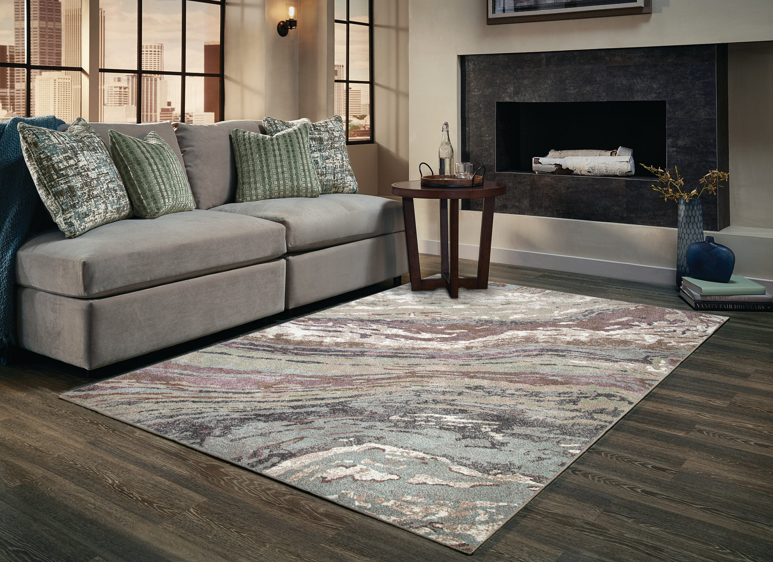 MDA Rugs AR01811 Artemis 8 x 11 (ft) Loomed Polypropylene Neutral Rectangular Indoor Abstract Area rug