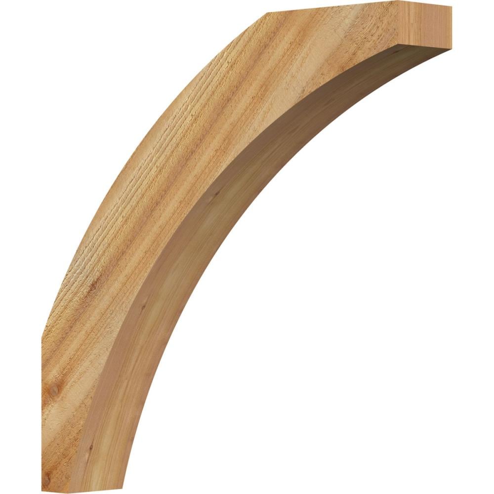 Ekena Millwork BRC04X24X24THR00RWR 4-in x 24-in x 24-in Western Red Cedar Unfinished Wood Thorton Rough Sawn Knee Brace