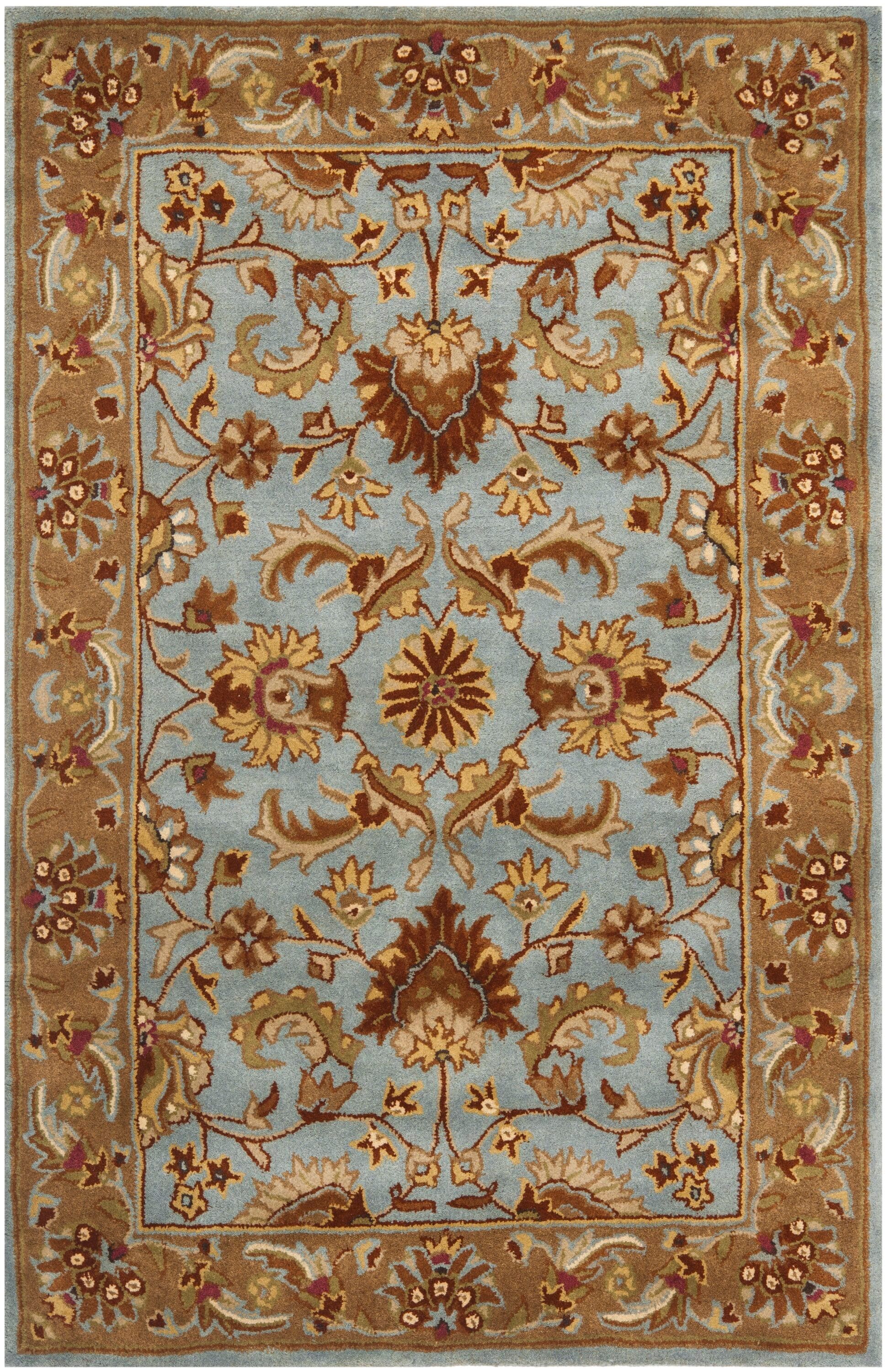 Elegant Heritage Hand-Tufted Wool Area Rug, Blue/Beige, 4' x 6'