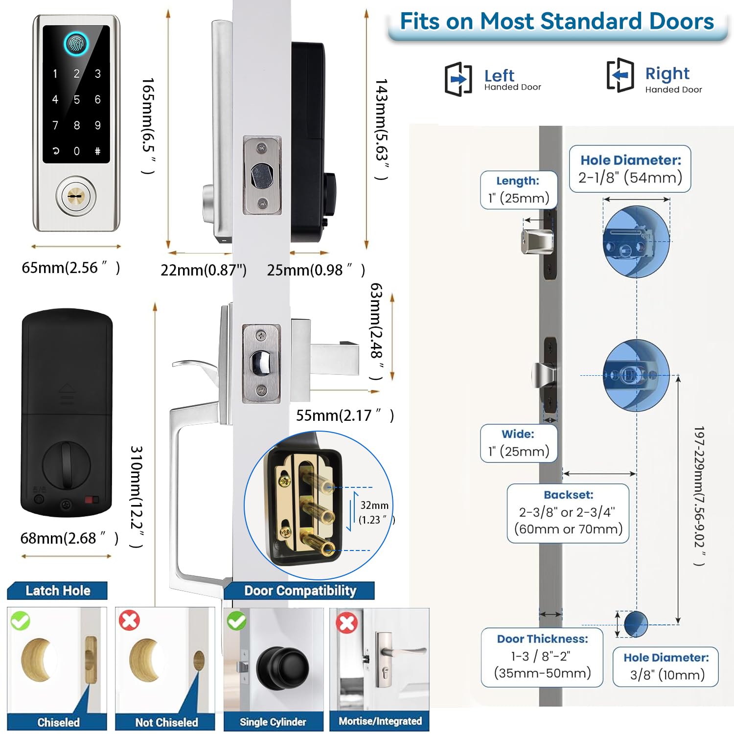 Aoibox LABS7ZT7 Door-Deadbolts - View #5